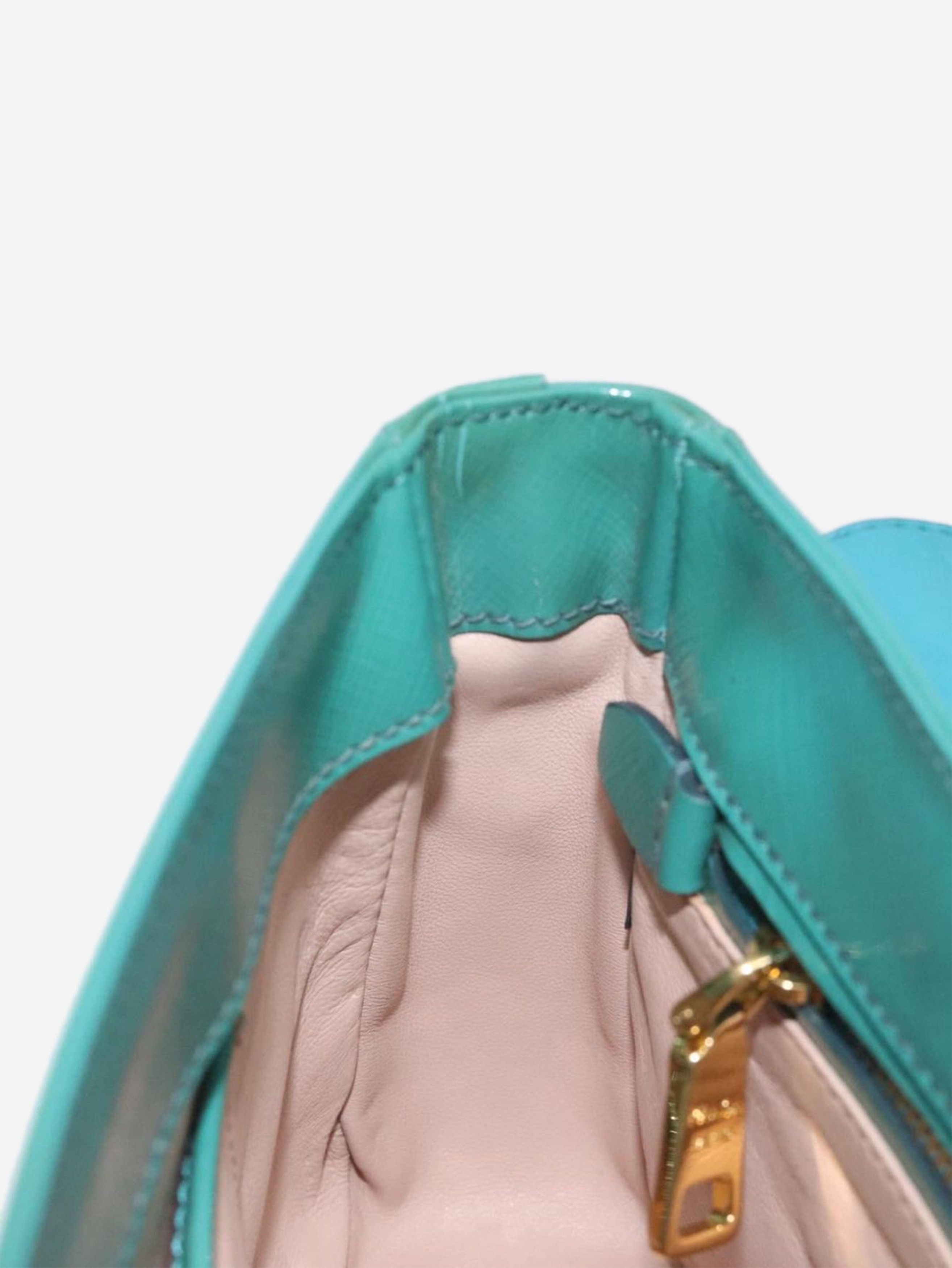 Prada Green patent Saffiano leather shoulder bag Size ONE SIZE - 20 Thumbnail