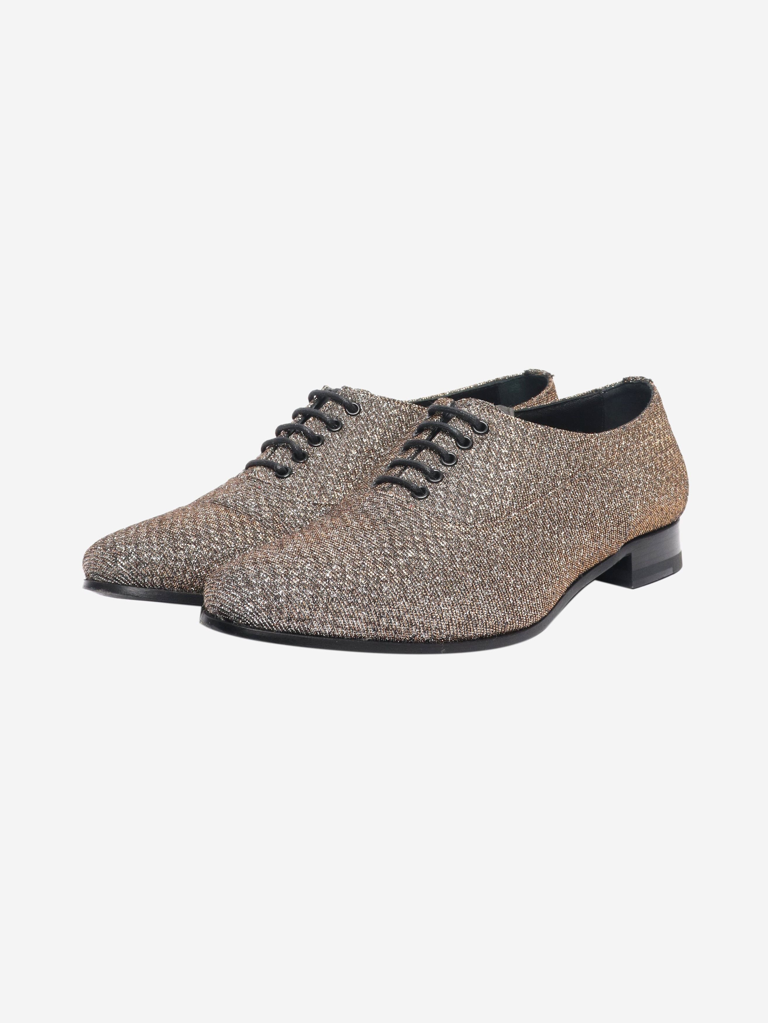 Other Gold glittery lace-up shoes - EU 38.5 Size US 7 / IT 37 - 2 Thumbnail