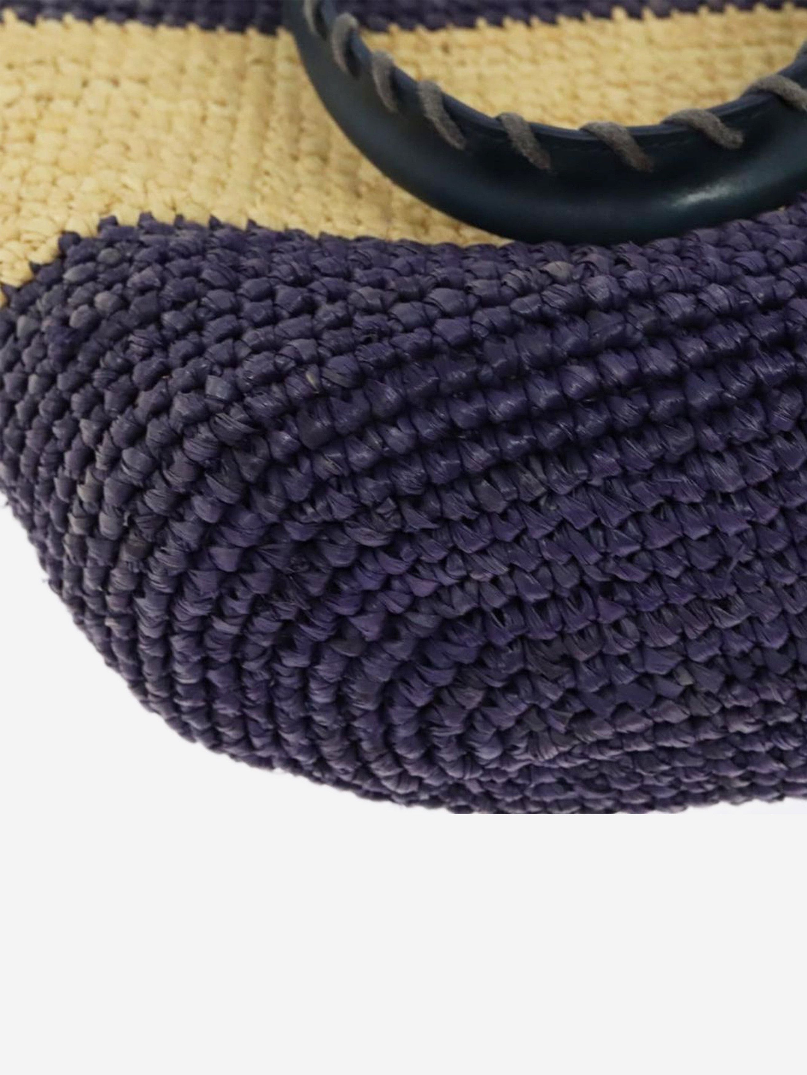 Balenciaga Purple and beige Panier XS raffia tote bag Size ONE SIZE - 13 Thumbnail