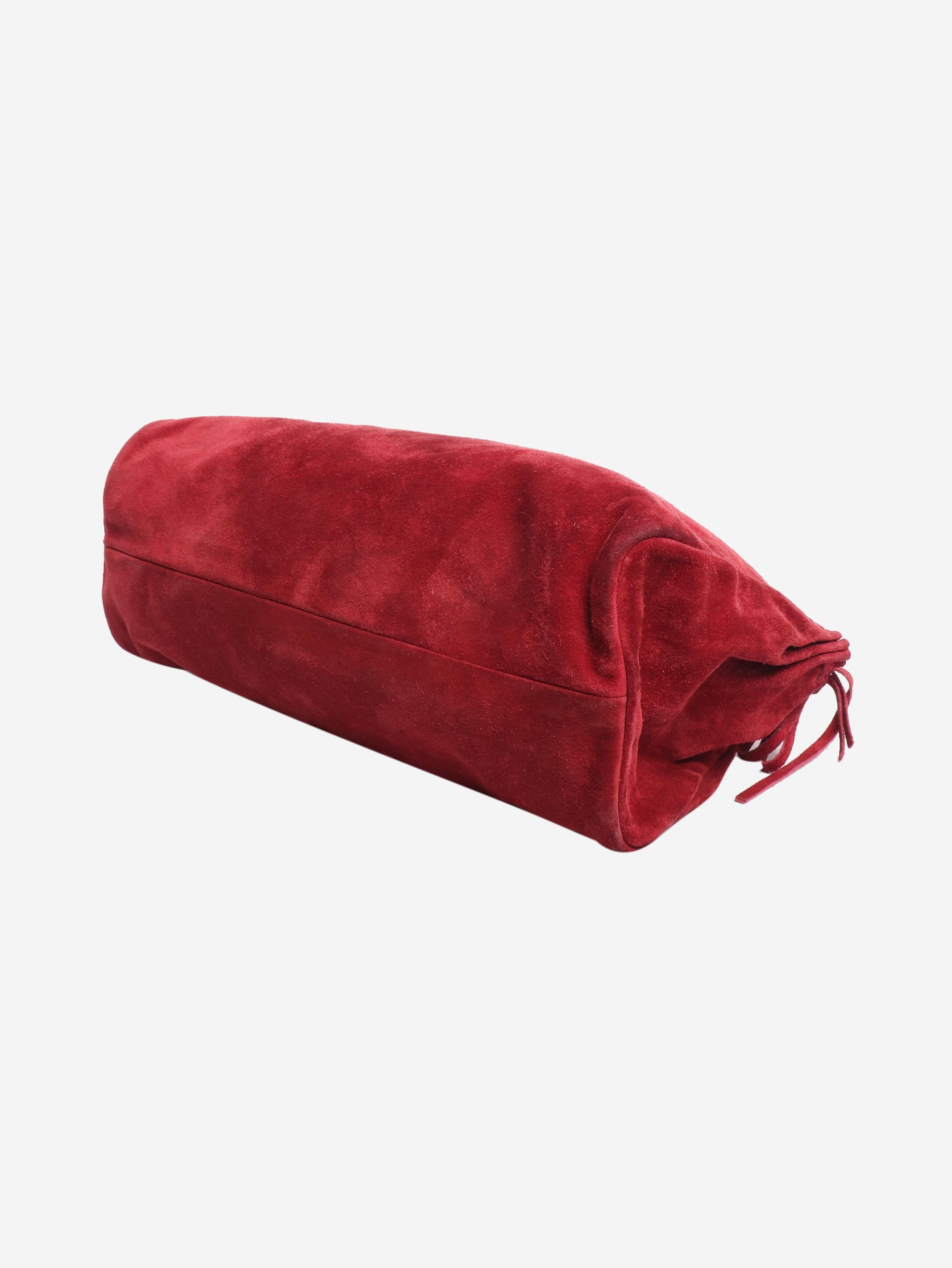 Prada Vintage 2002 Burgundy suede shoulder bag Size ONE SIZE - 4 Thumbnail