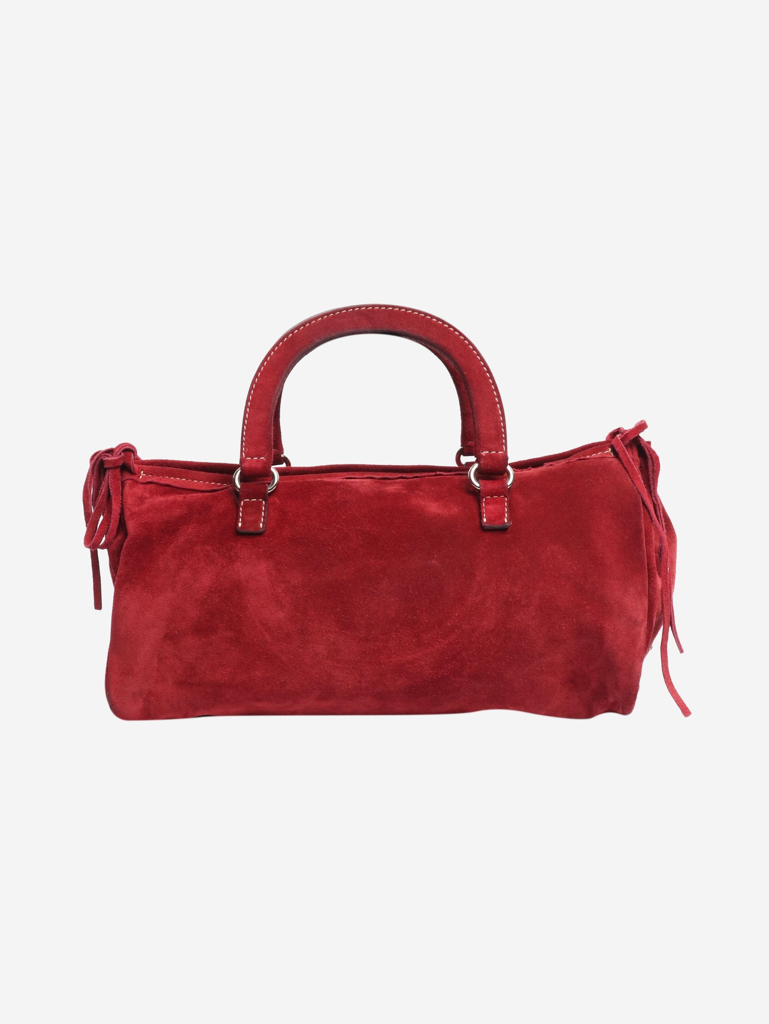 Prada Vintage 2002 Burgundy suede shoulder bag Size ONE SIZE - 3 Thumbnail