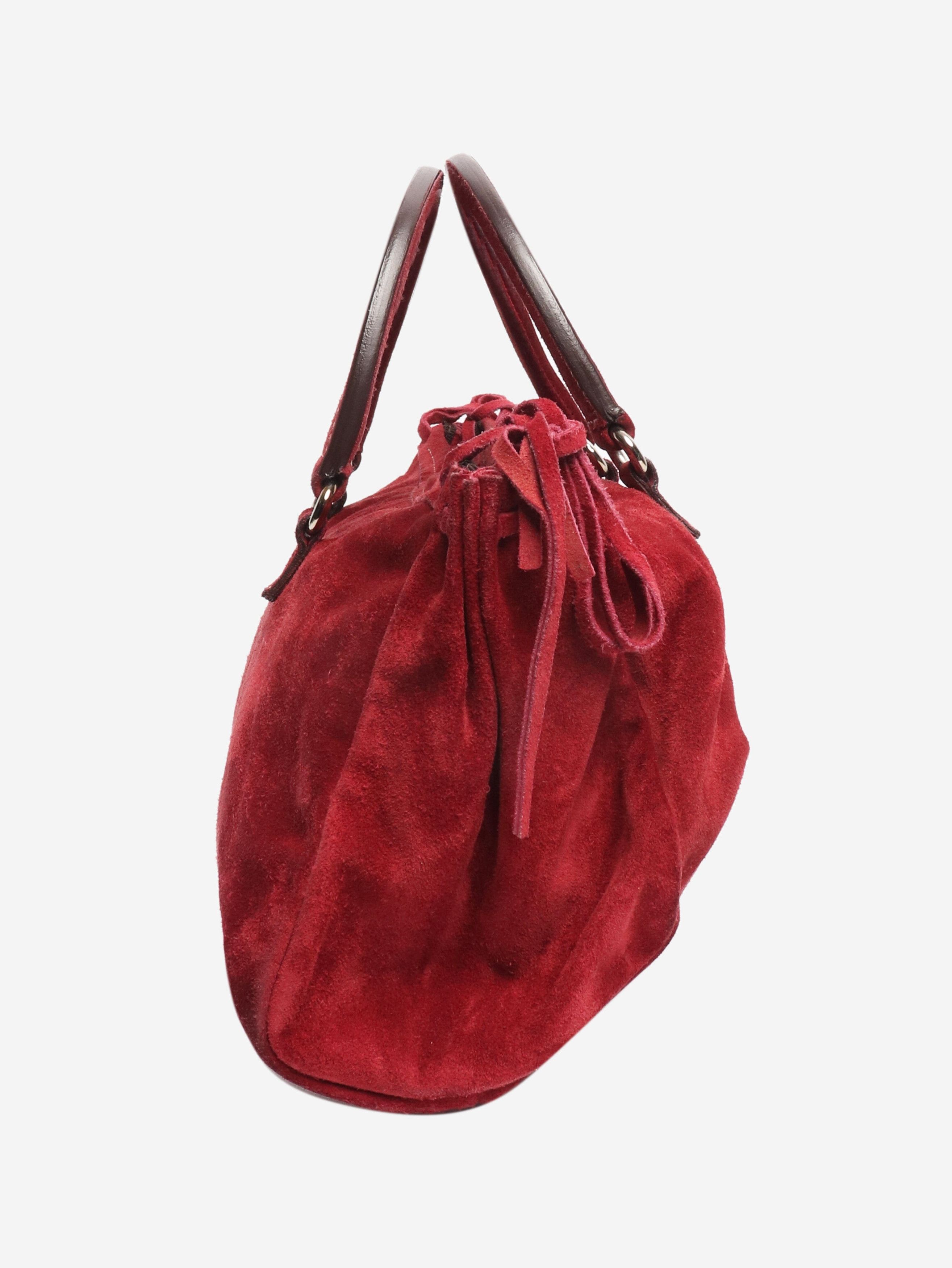 Prada Vintage 2002 Burgundy suede shoulder bag Size ONE SIZE - 2 Thumbnail