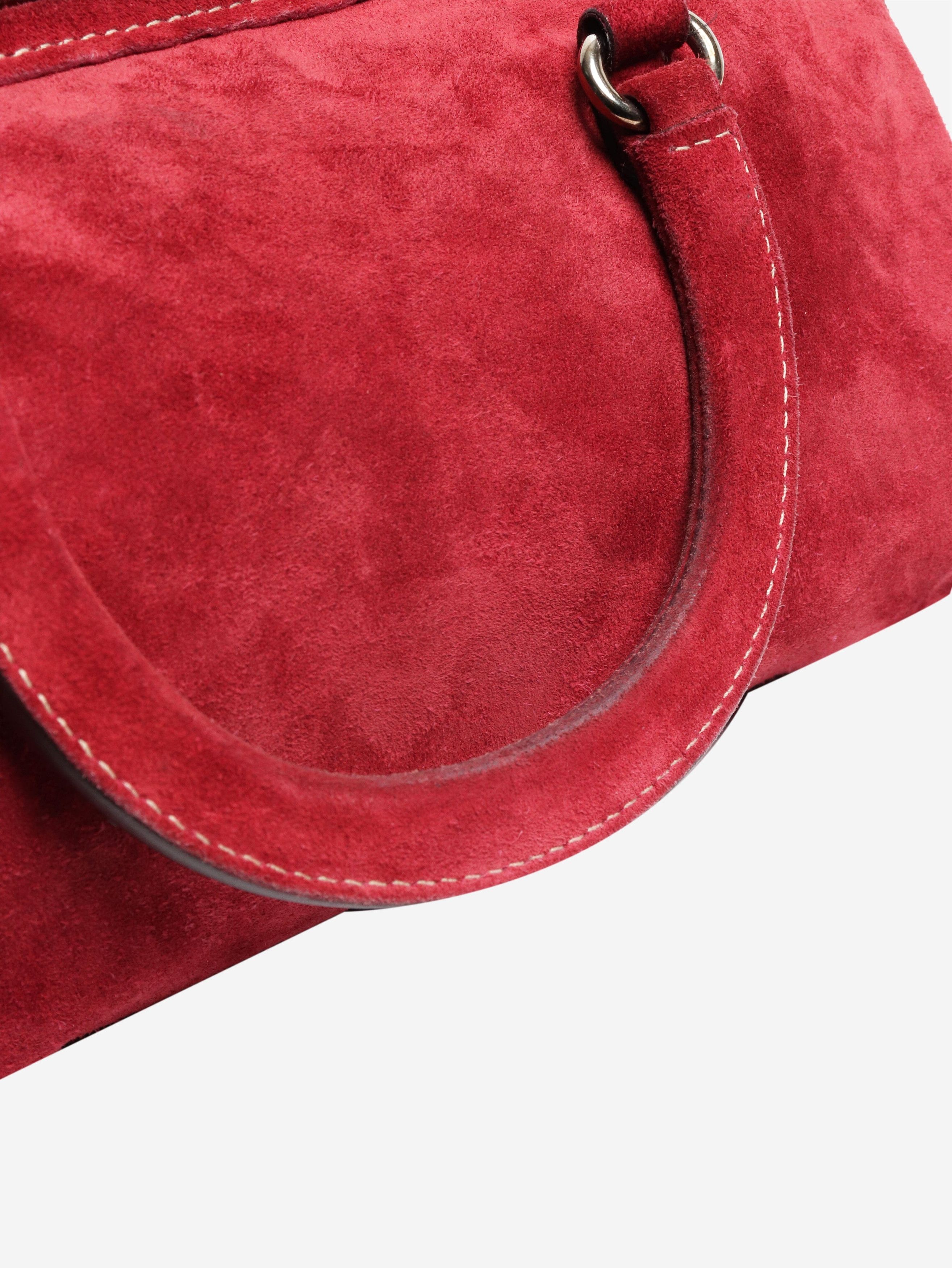 Prada Vintage 2002 Burgundy suede shoulder bag Size ONE SIZE - 5 Thumbnail
