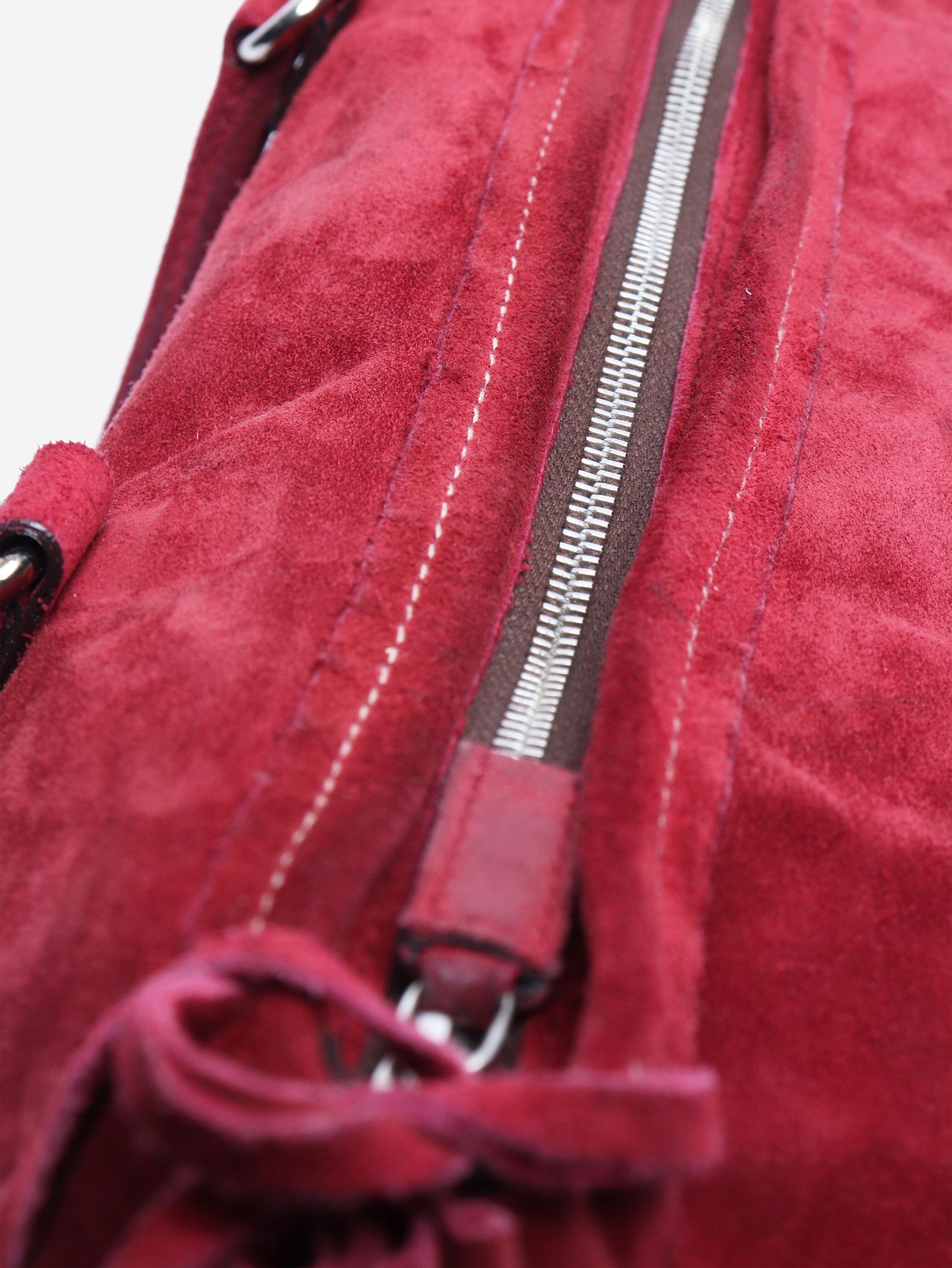 Prada Vintage 2002 Burgundy suede shoulder bag Size ONE SIZE - 6 Thumbnail