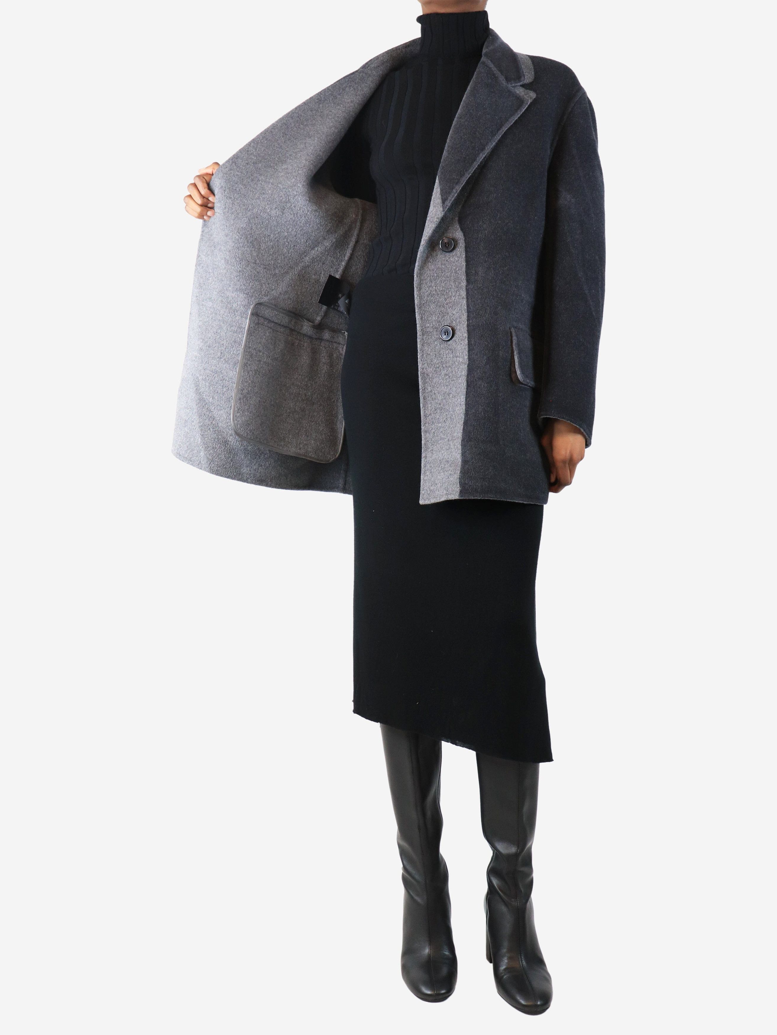 Prada Grey two tone wool and angora -blend coat - UK 4 Size XS / US 0-2 / IT 36-38 - 4 Thumbnail