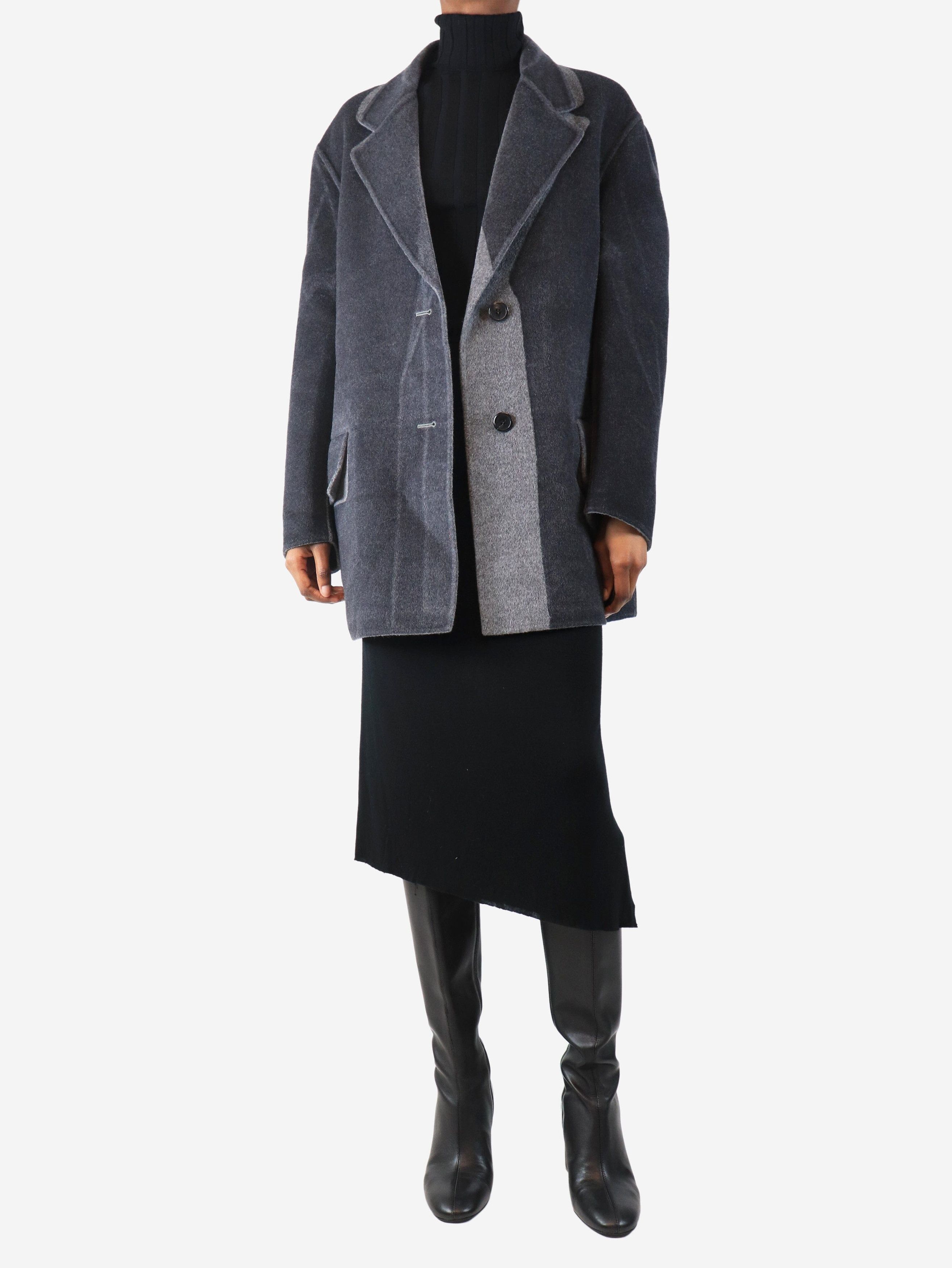 Prada Grey two tone wool and angora -blend coat - UK 4 Size XS / US 0-2 / IT 36-38 - 3 Thumbnail