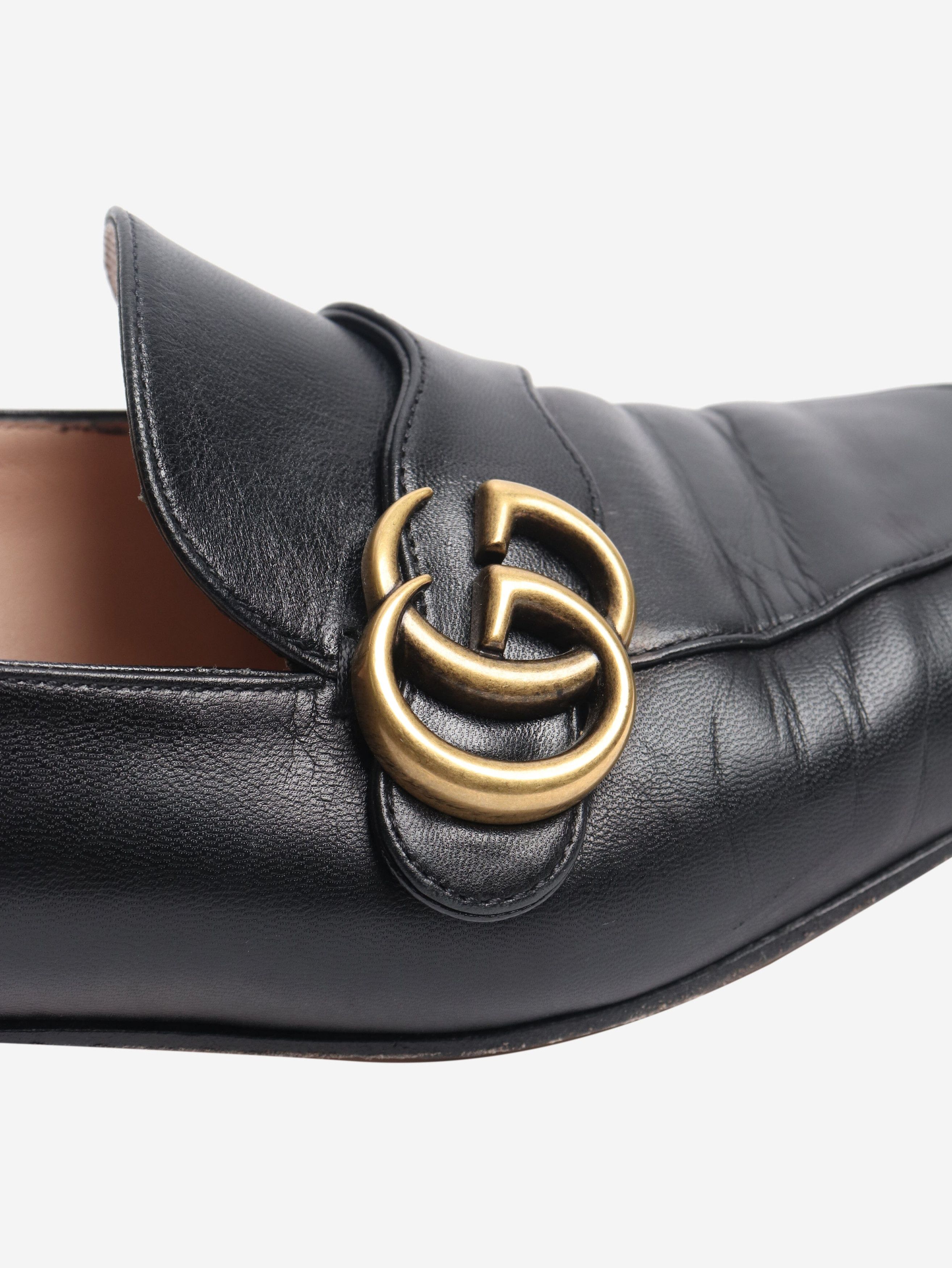 Gucci Black GG leather loafers - EU 37.5 Size US 6 / IT 36 - 4 Thumbnail