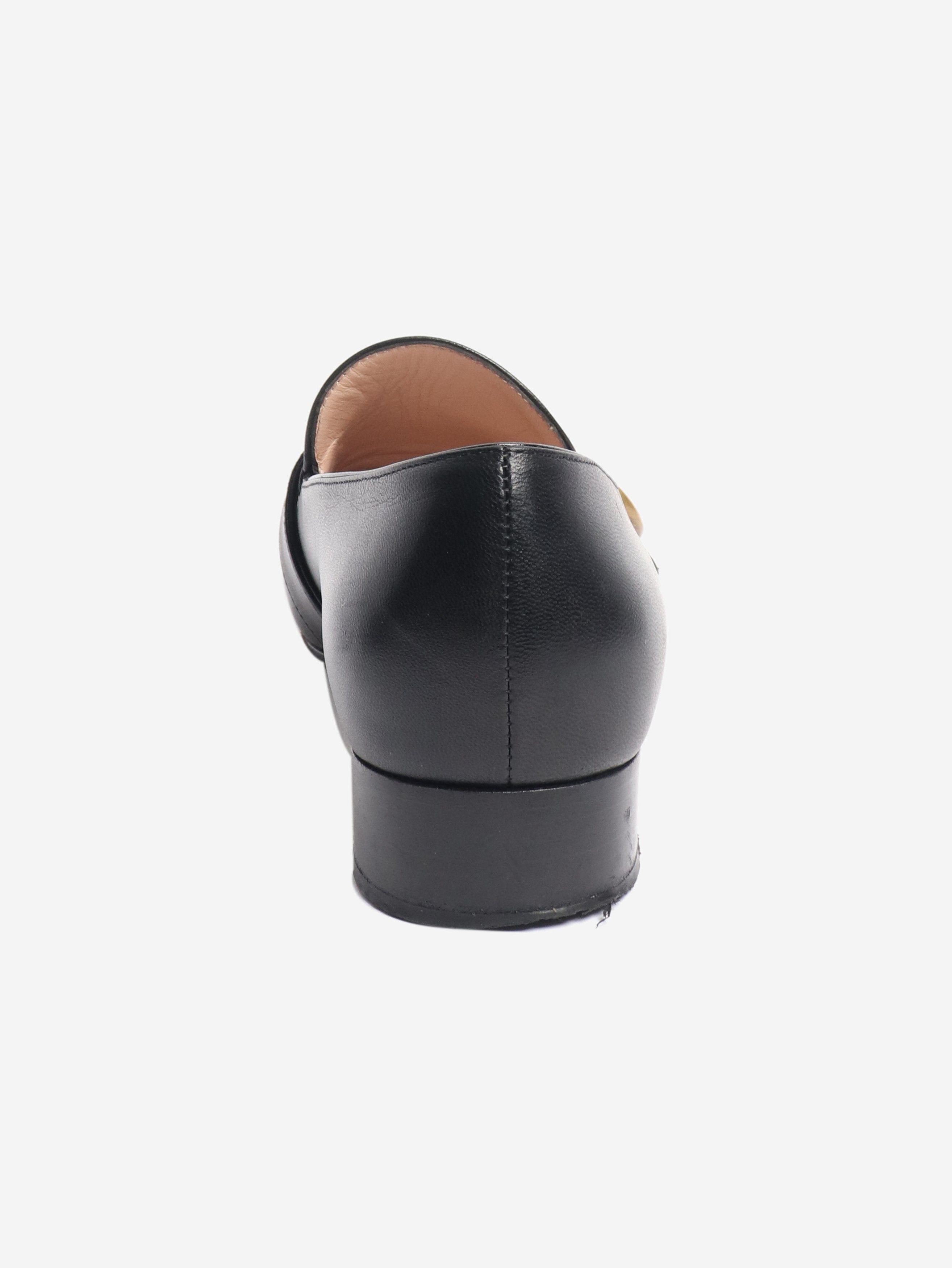 Gucci Black GG leather loafers - EU 37.5 Size US 6 / IT 36 - 3 Thumbnail