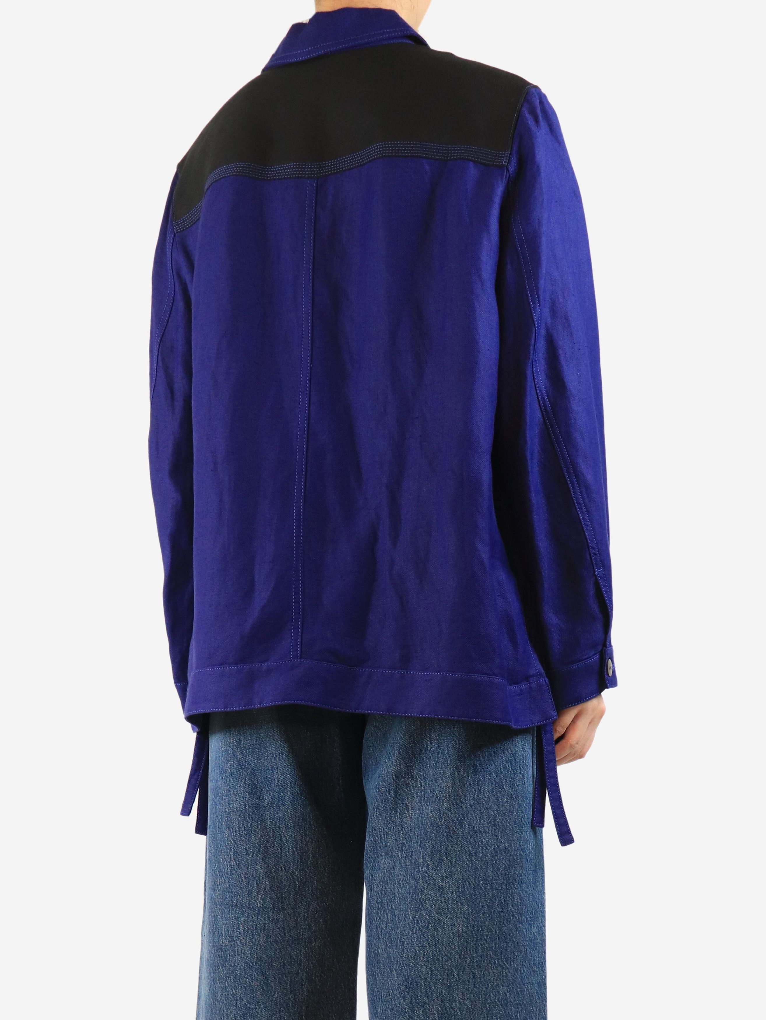 Loewe Blue Anagram-patch linen-blend jacket - UK 10 Size M / US 6-8 / IT 42-44 - 3 Thumbnail