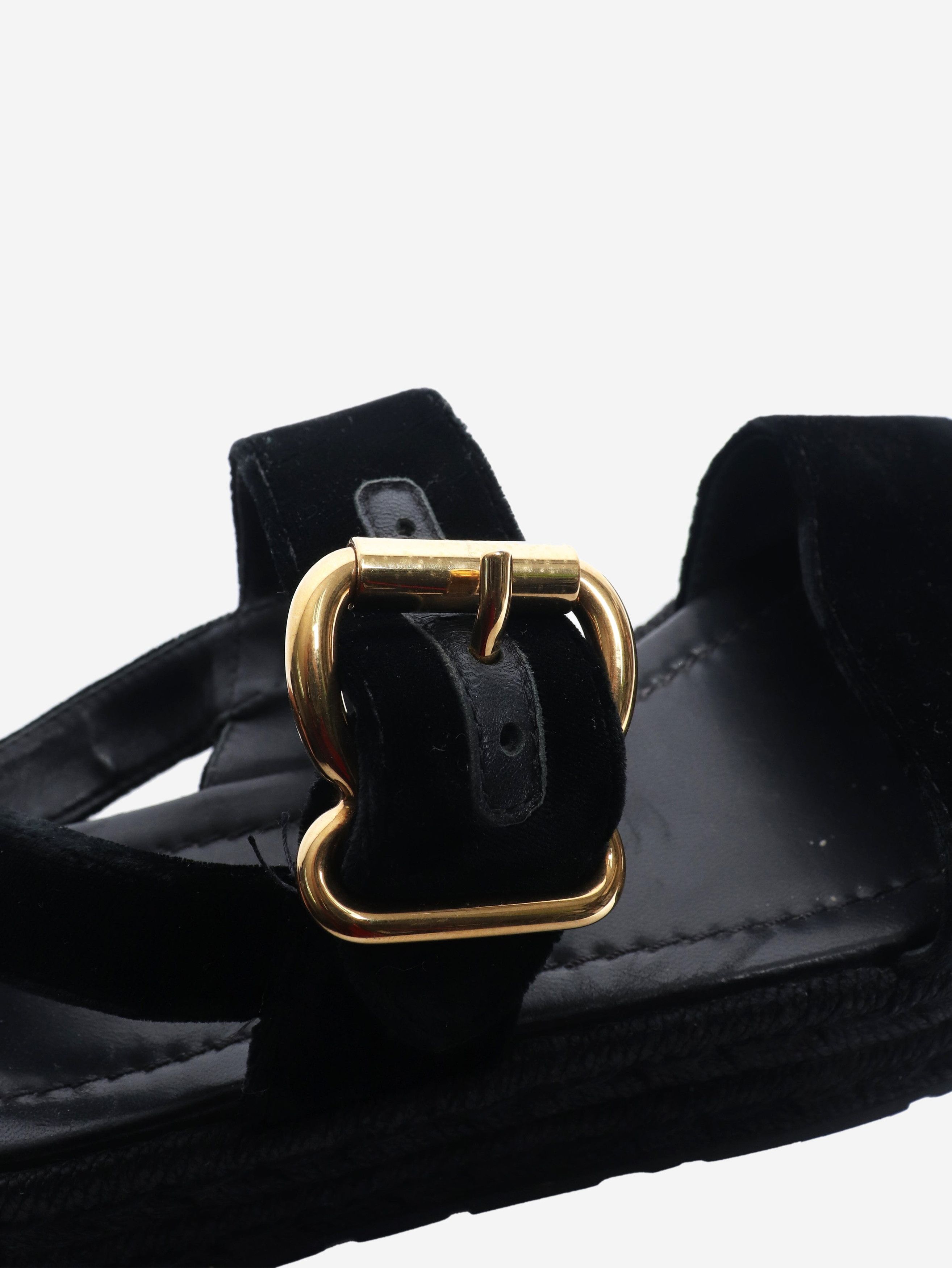 Prada Black velvet platform sandals - EU 37.5 Size US 6 / IT 36 - 3 Thumbnail