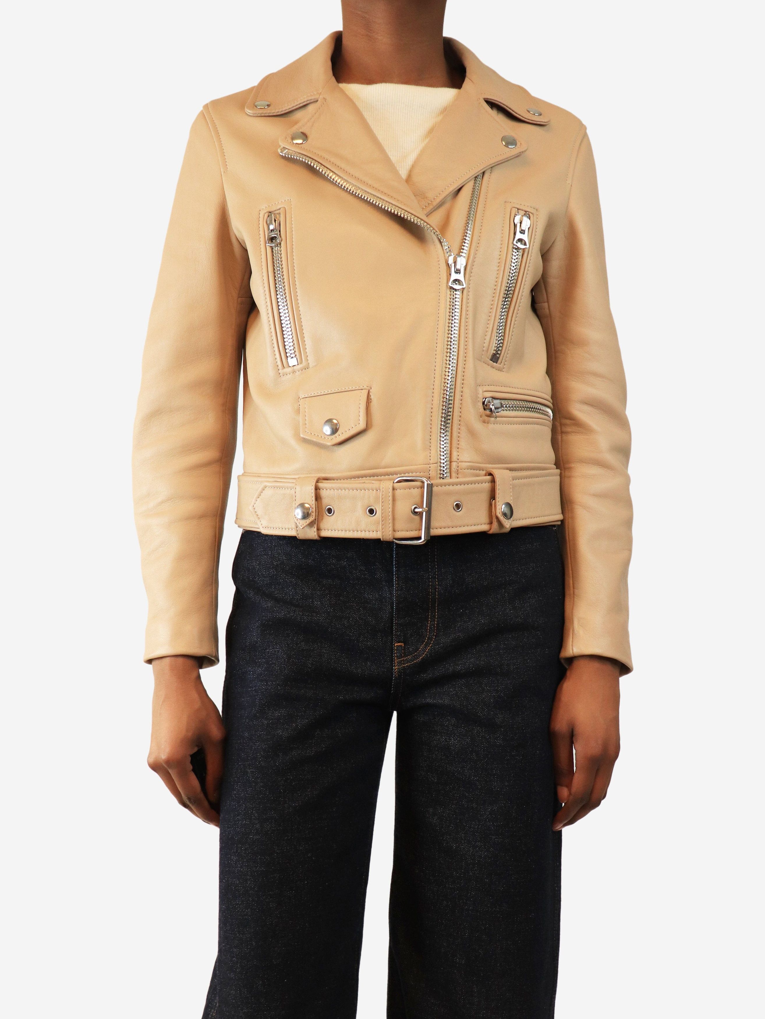 Acne Studios Neutral leather biker jacket - UK 8 Size S / US 4 / IT 40 - 4 Thumbnail