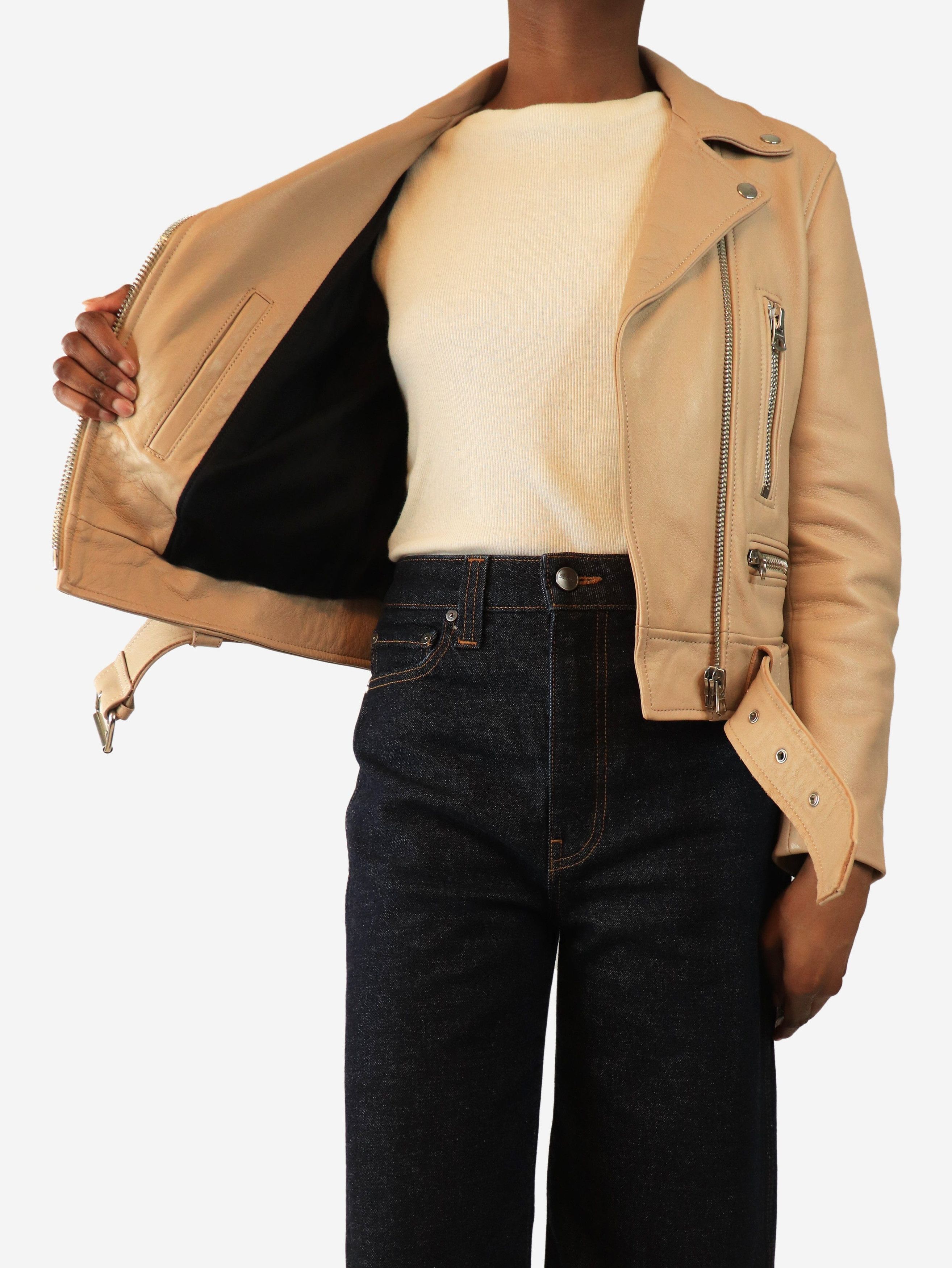 Acne Studios Neutral leather biker jacket - UK 8 Size S / US 4 / IT 40 - 5 Thumbnail