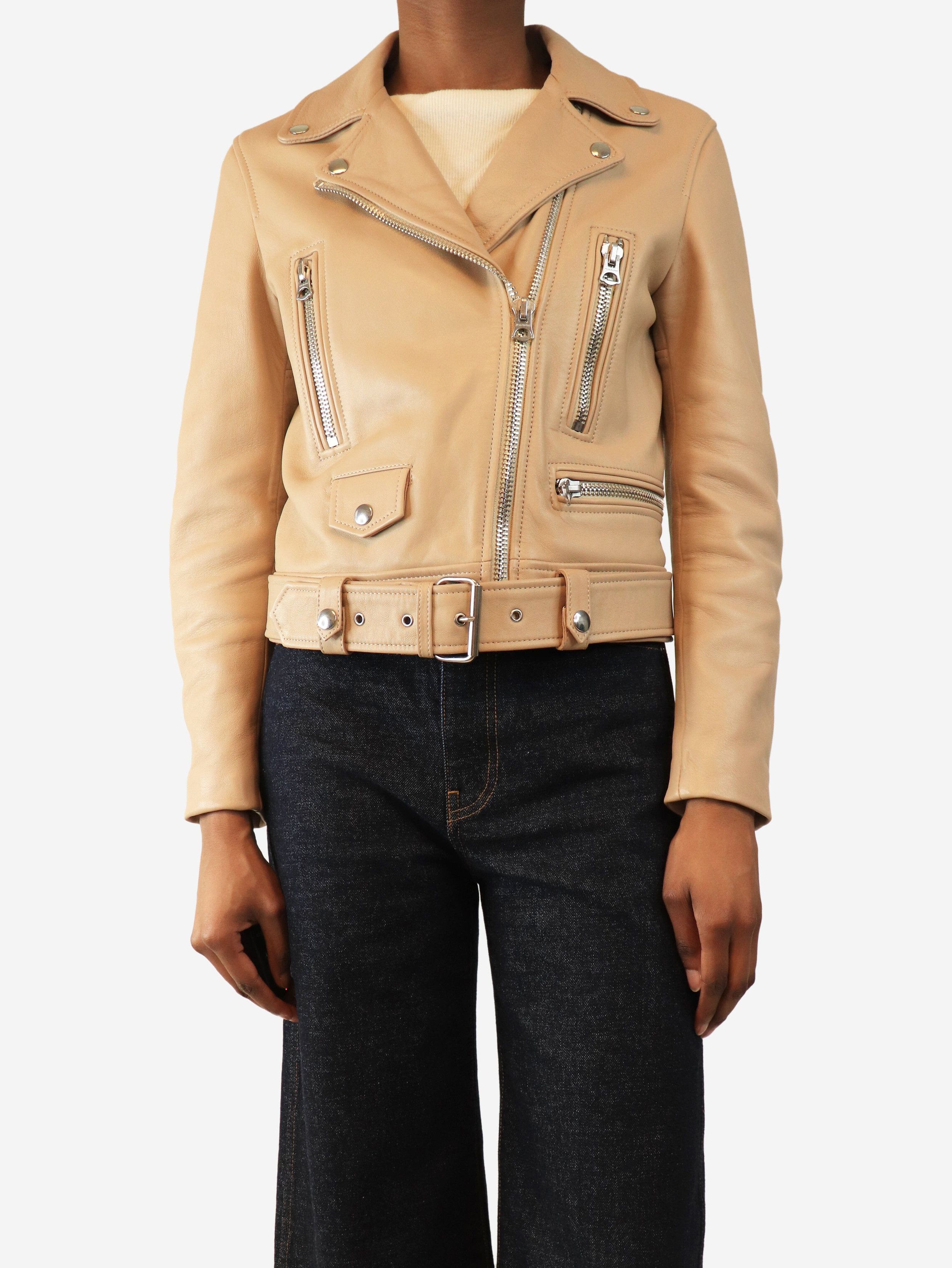 Acne Studios Neutral leather biker jacket - UK 8 Size S / US 4 / IT 40 - 2 Thumbnail