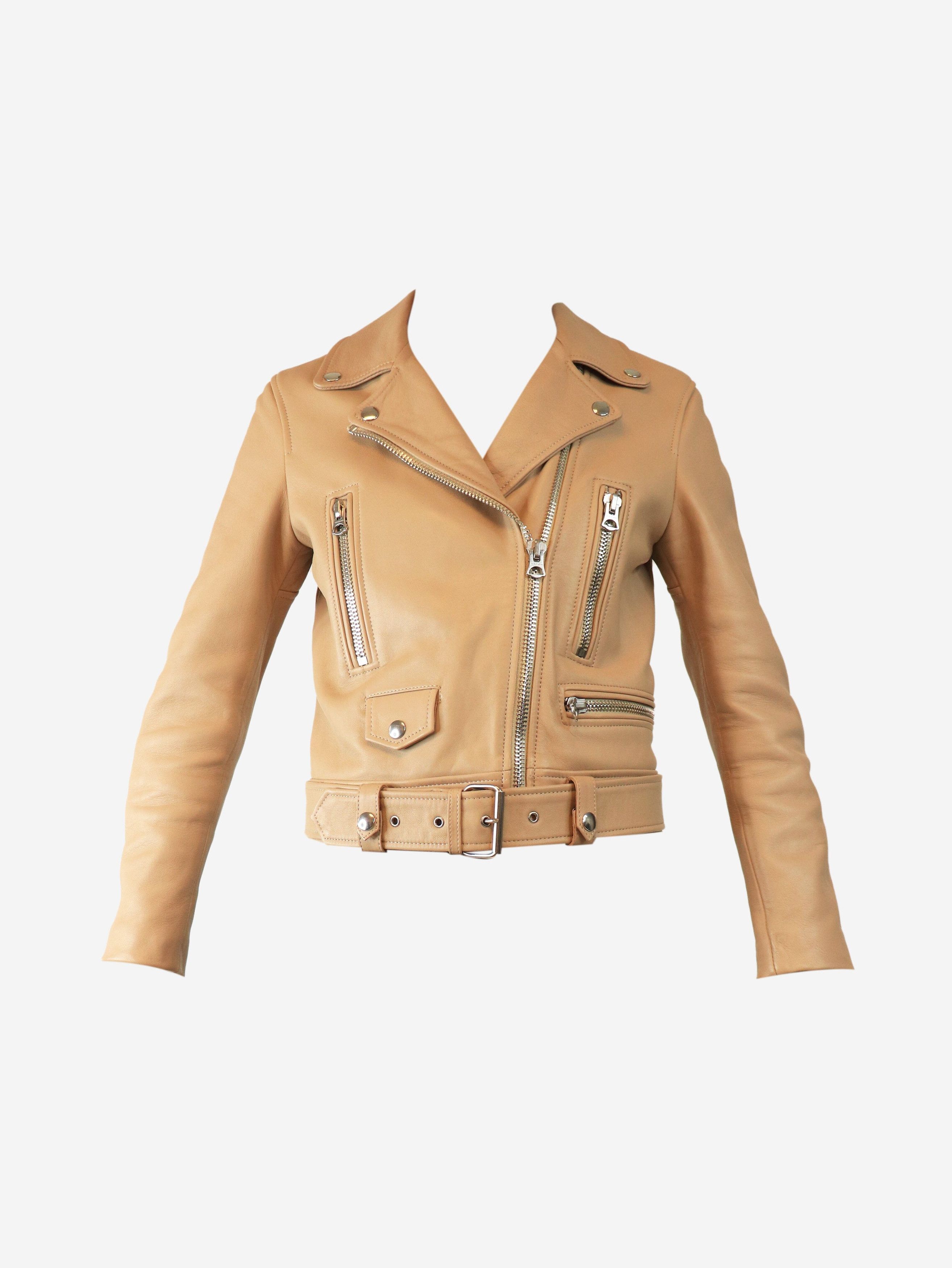 Acne Studios Neutral leather biker jacket - UK 8 Size S / US 4 / IT 40 - 6 Thumbnail