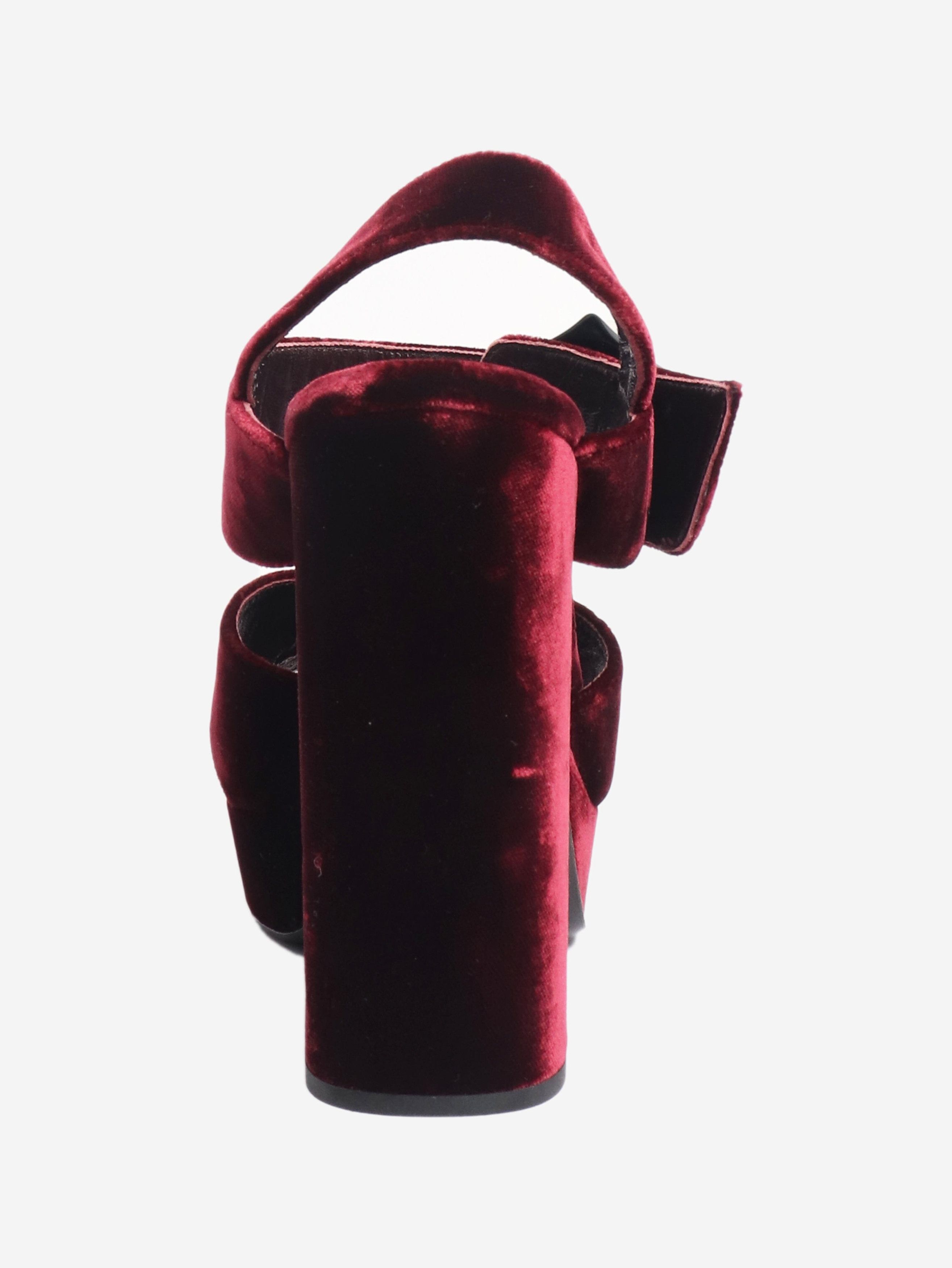 Prada Maroon velvet heels with diamante buckle - EU 36 (UK 3) Size US 8 / IT 38 - 3 Thumbnail