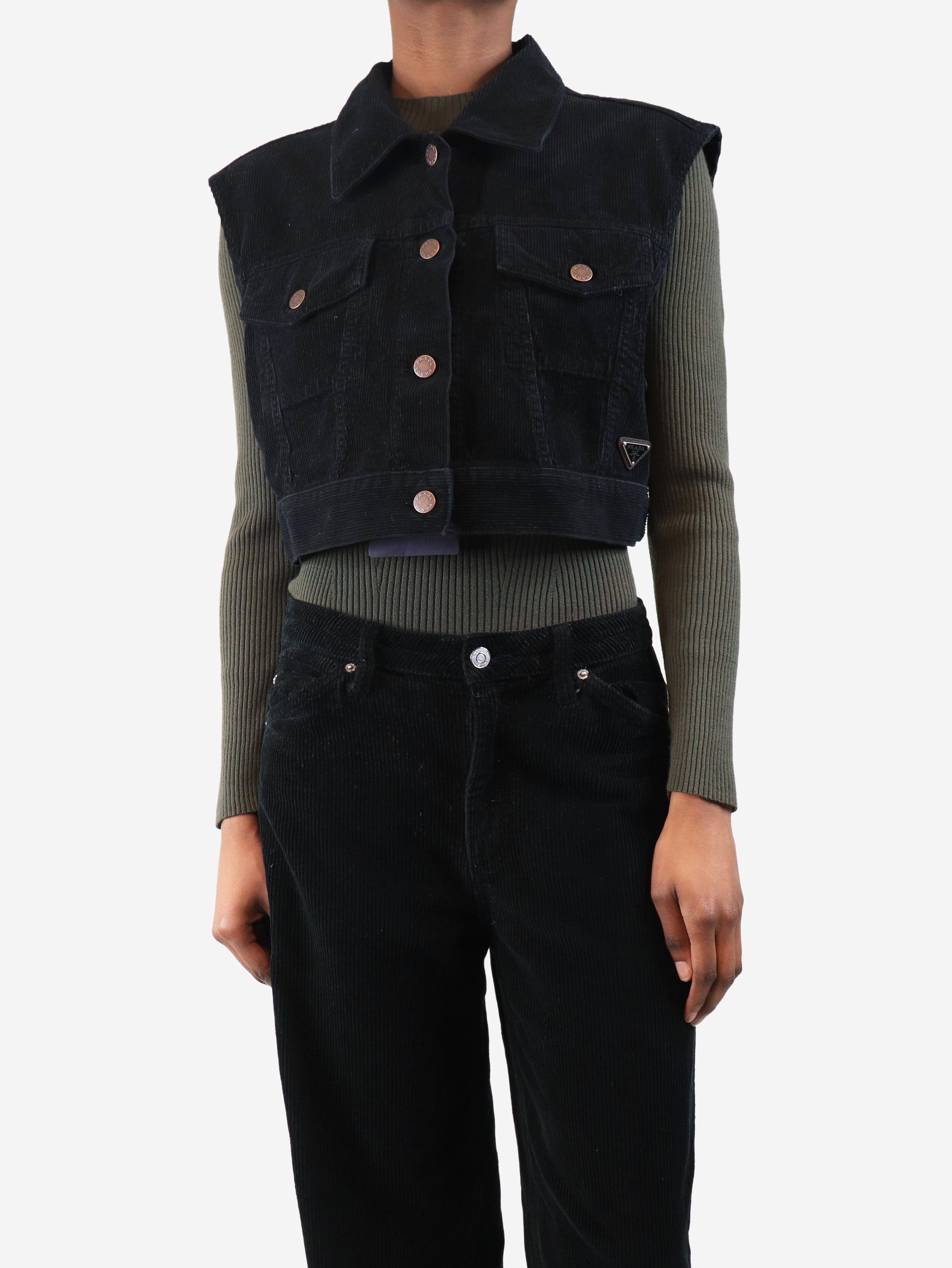 Prada Black sleeveless cord jacket - XS Size XS / US 0-2 / IT 36-38 - 3 Thumbnail