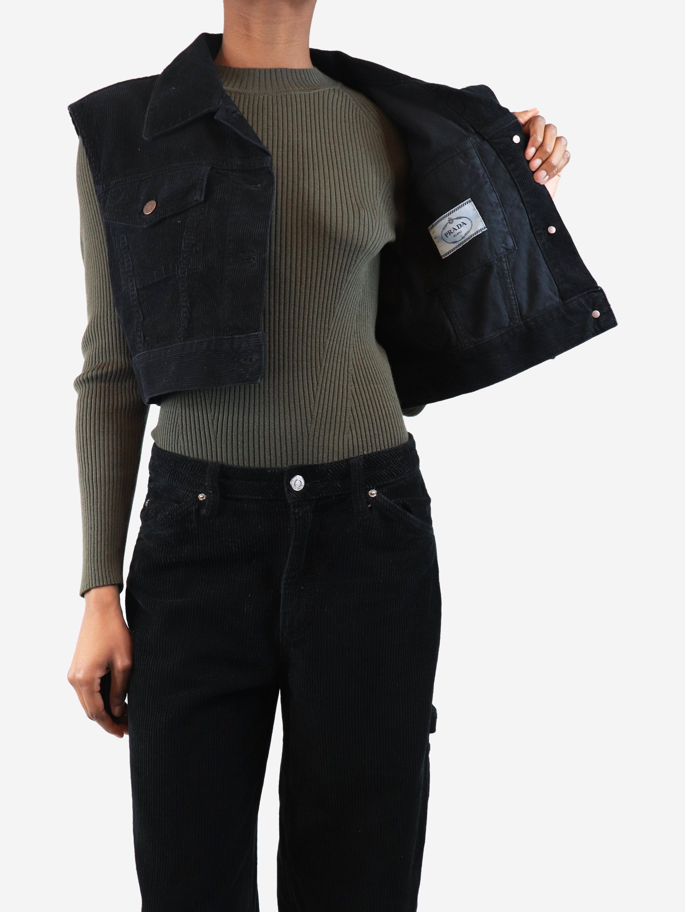 Prada Black sleeveless cord jacket - XS Size XS / US 0-2 / IT 36-38 - 4 Thumbnail