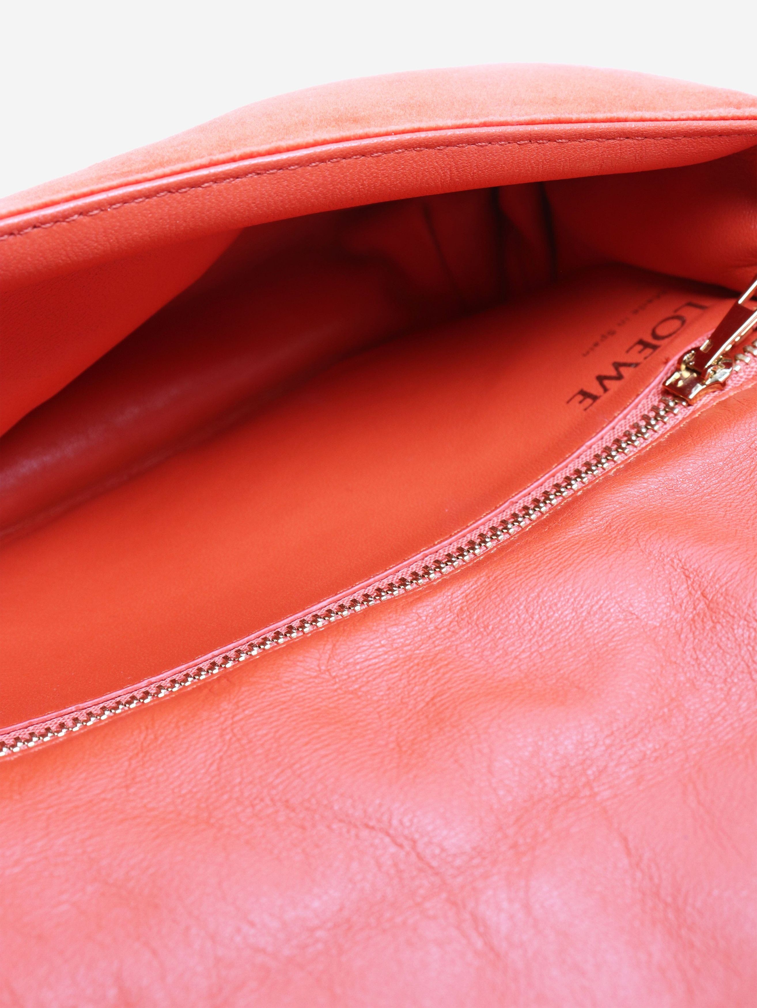 Loewe Orange Puffer Goya velvet shoulder bag Size ONE SIZE - 5 Thumbnail