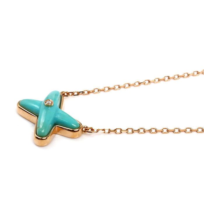 Other Chaumet Chaumet Jeux de Liens Au750 Pink Gold Diamond Turquoise Necklace Precious Metal Necklace 082932 DUTY FREE for USA Size ONE SIZE - 2 Thumbnail