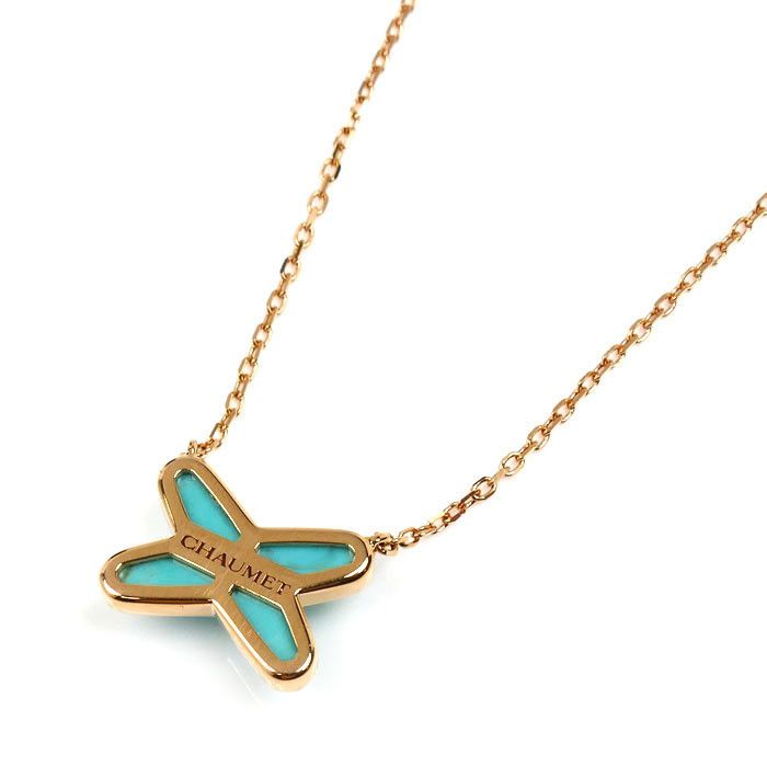 Other Chaumet Chaumet Jeux de Liens Au750 Pink Gold Diamond Turquoise Necklace Precious Metal Necklace 082932 DUTY FREE for USA Size ONE SIZE - 3 Thumbnail