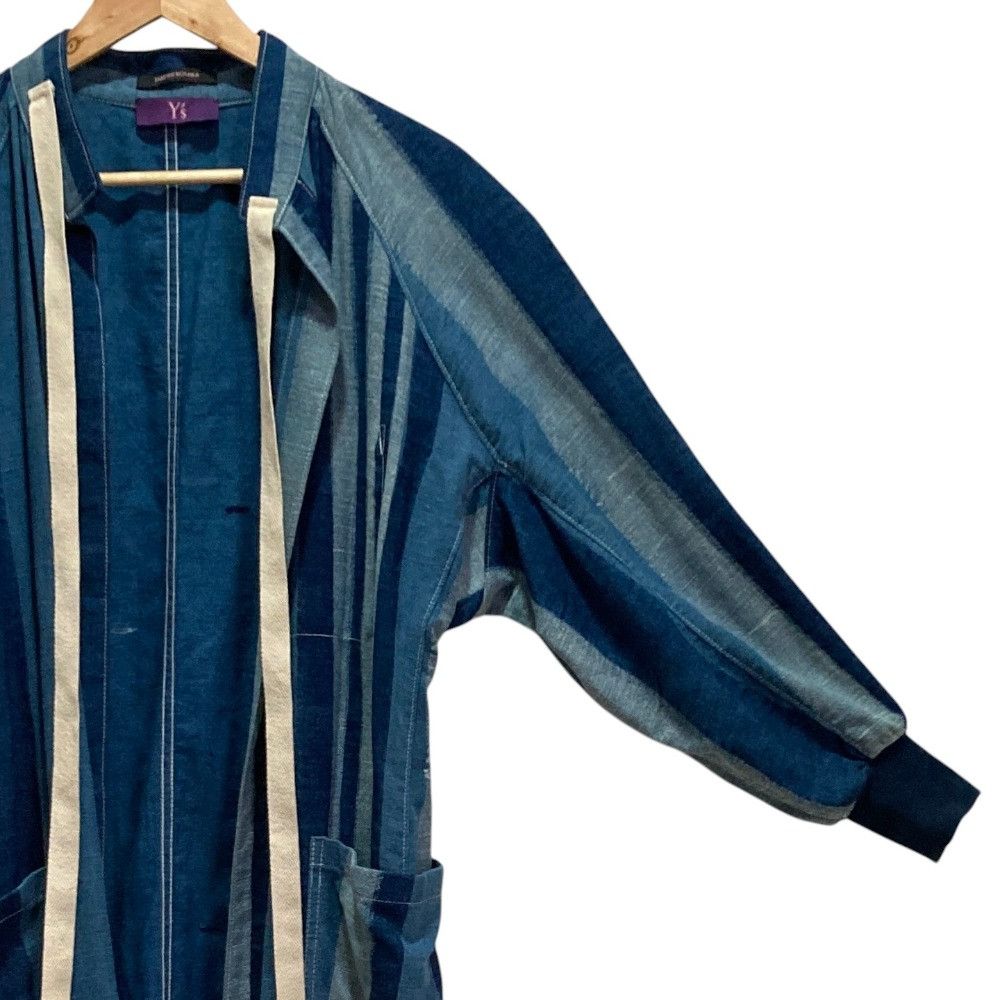 Other Yoji Yamamoto Yohji Yamamoto Stripe Long Jacket Textile Outerwear YD-J42-047 DUTY FREE for USA Size ONE SIZE - 3 Thumbnail