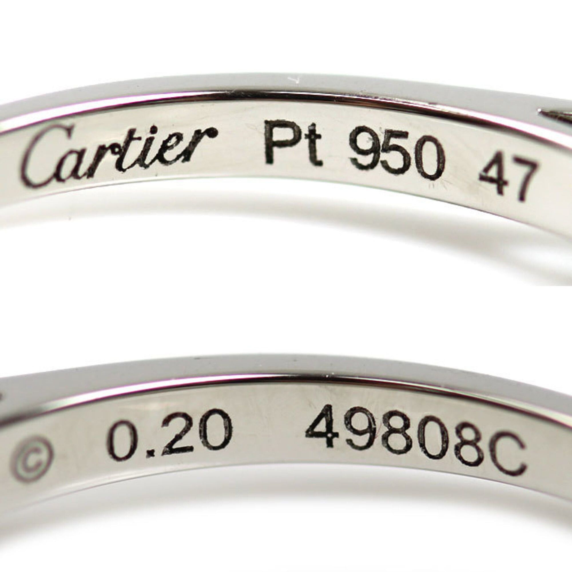 Cartier Cartier Pt950 Platinum Solitaire 1895 Ring with 0.20ct Diamond, Size 47, 2.3g, Women's Size ONE SIZE - 5 Thumbnail