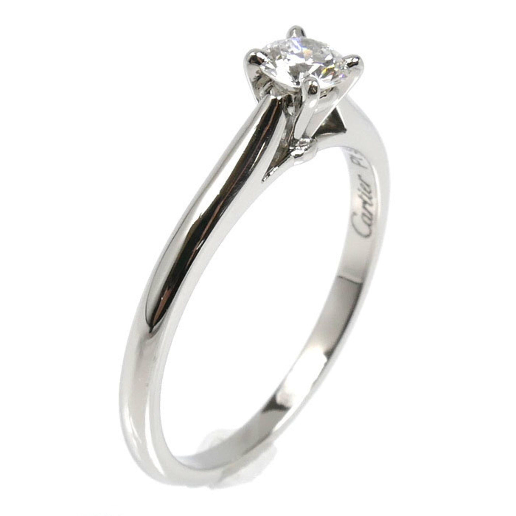 Cartier Cartier Pt950 Platinum Solitaire 1895 Ring with 0.20ct Diamond, Size 47, 2.3g, Women's Size ONE SIZE - 2 Thumbnail