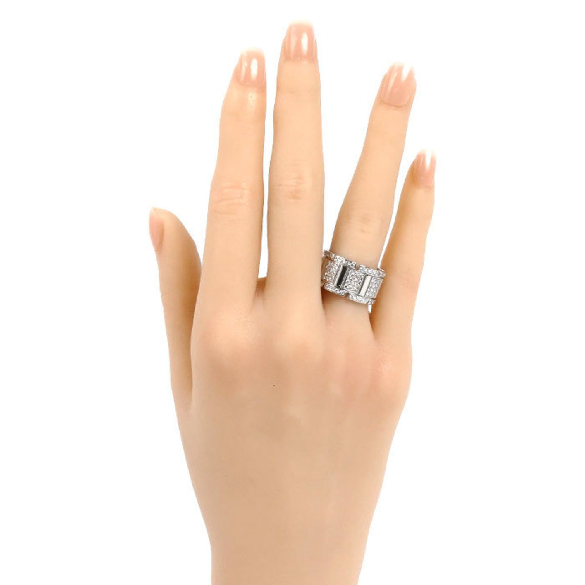 Cartier Cartier 18KWG White Gold Tank Française LM Ring with Diamonds, Size 53, 14.8g, Women's Size ONE SIZE - 7 Thumbnail