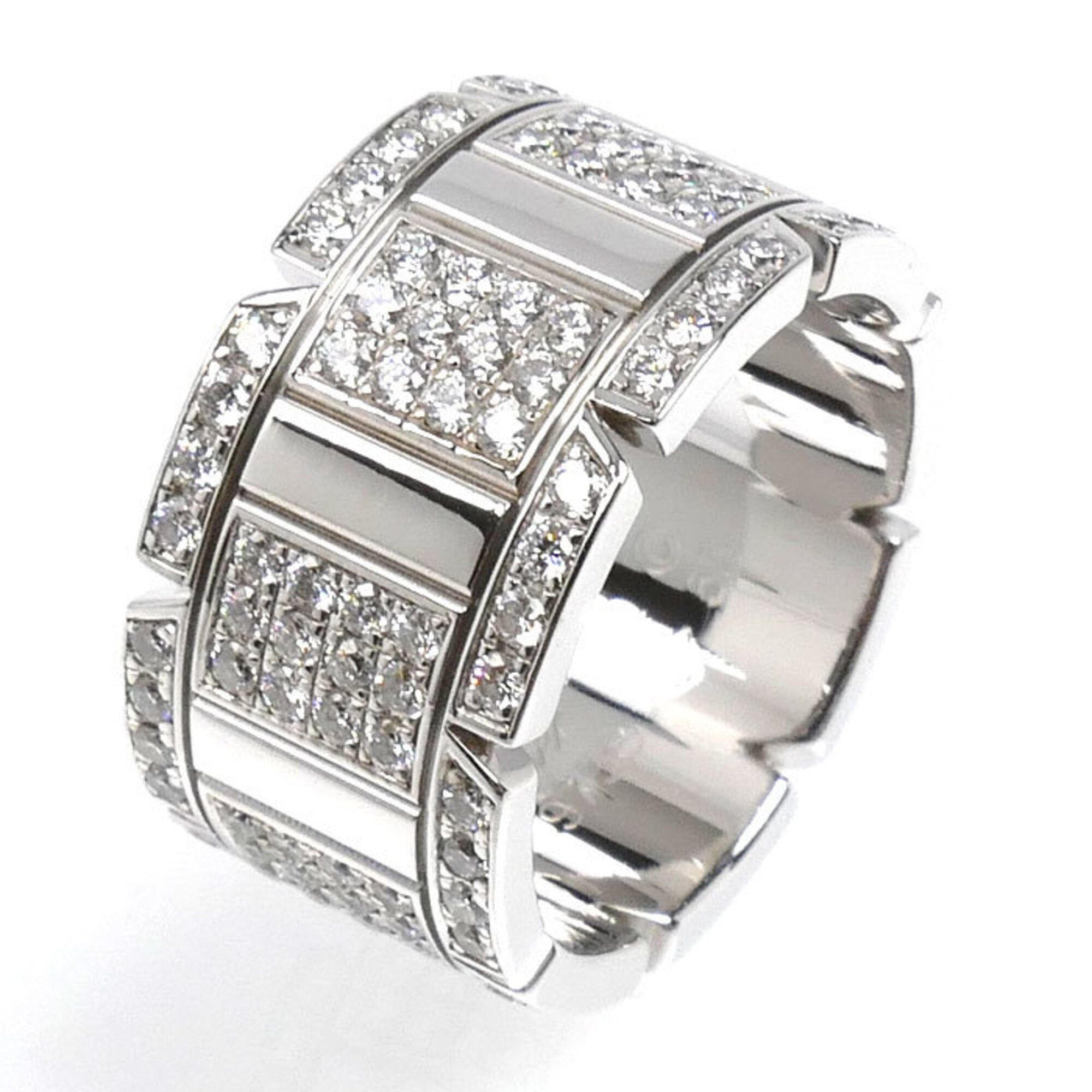 Cartier Cartier 18KWG White Gold Tank Française LM Ring with Diamonds, Size 53, 14.8g, Women's Size ONE SIZE - 2 Thumbnail