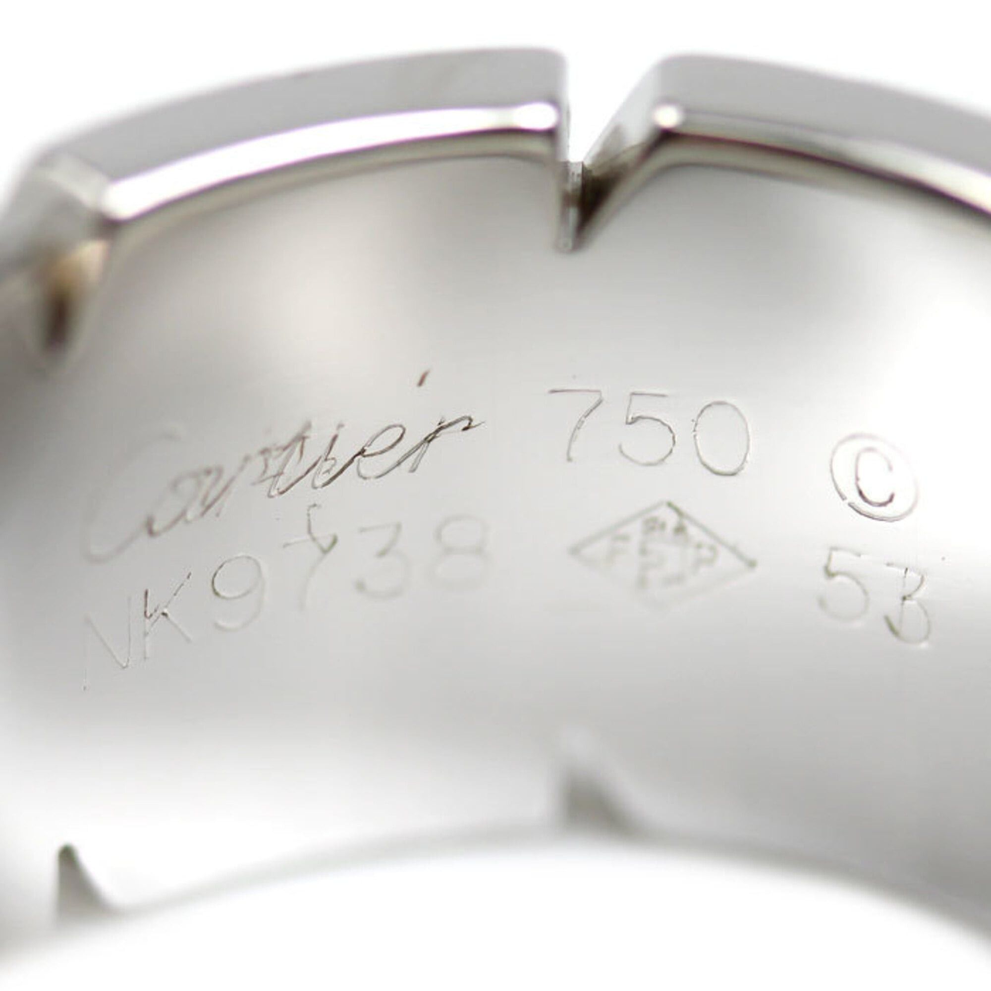 Cartier Cartier 18KWG White Gold Tank Française LM Ring with Diamonds, Size 53, 14.8g, Women's Size ONE SIZE - 5 Thumbnail