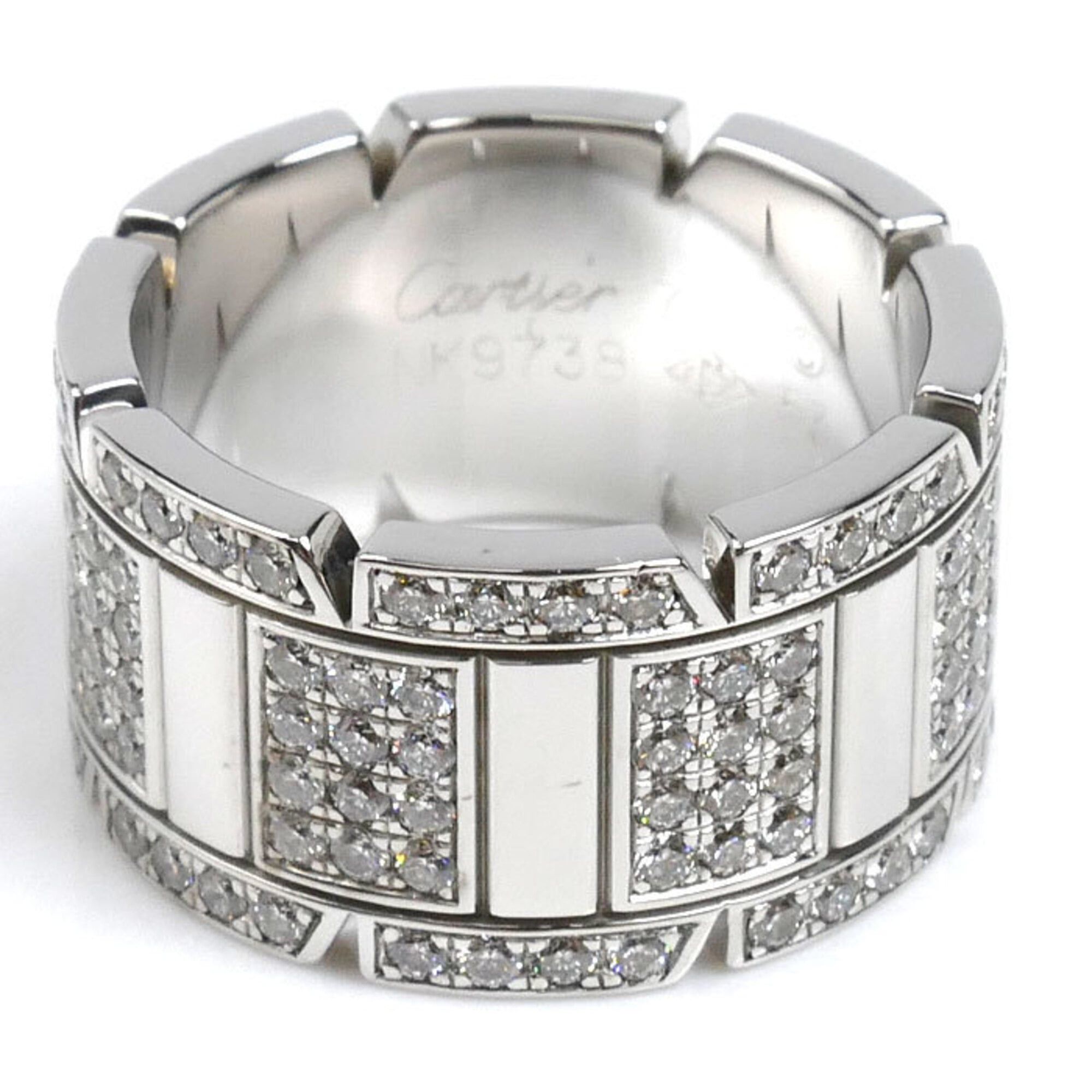 Cartier Cartier 18KWG White Gold Tank Française LM Ring with Diamonds, Size 53, 14.8g, Women's Size ONE SIZE - 3 Thumbnail