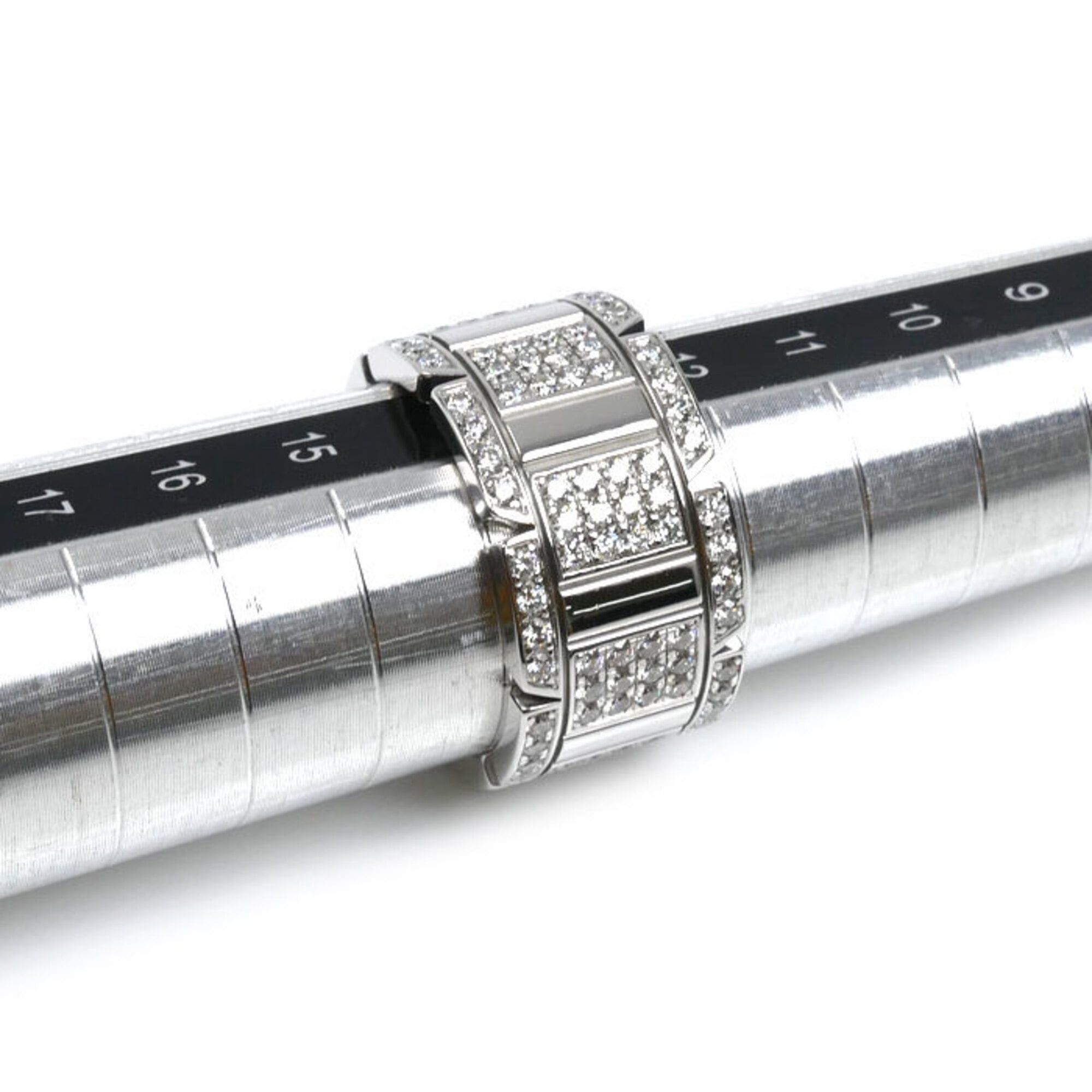 Cartier Cartier 18KWG White Gold Tank Française LM Ring with Diamonds, Size 53, 14.8g, Women's Size ONE SIZE - 6 Thumbnail