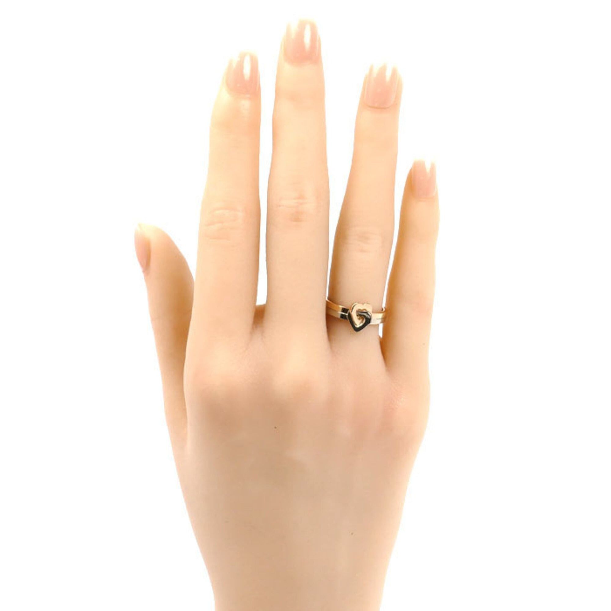 Cartier Cartier 18KPG Pink Gold 18KWG White Double Heart Ring, Size 49, 4.6g, Women's Size ONE SIZE - 7 Thumbnail