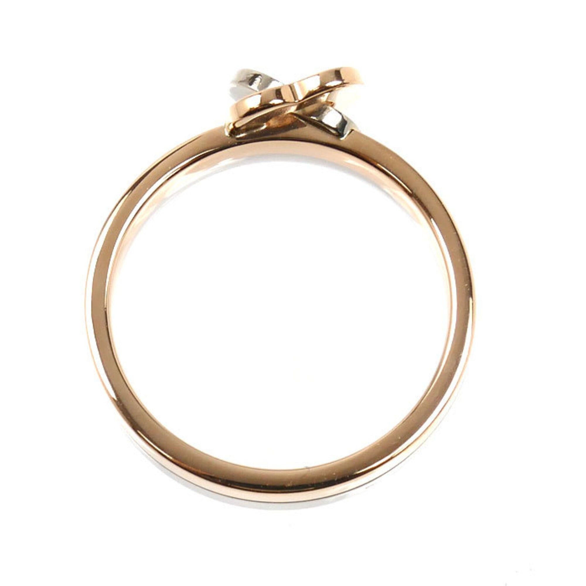 Cartier Cartier 18KPG Pink Gold 18KWG White Double Heart Ring, Size 49, 4.6g, Women's Size ONE SIZE - 4 Thumbnail