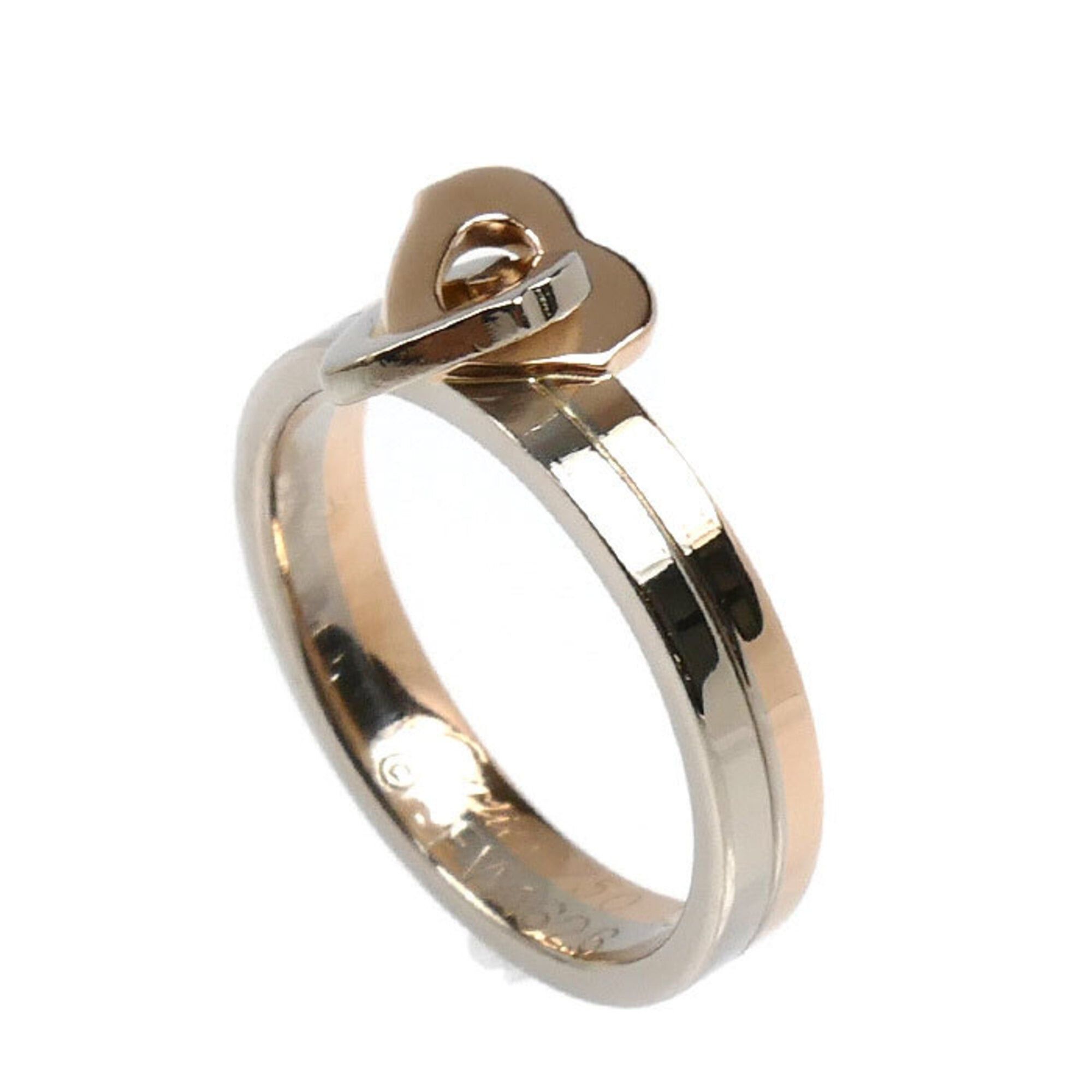 Cartier Cartier 18KPG Pink Gold 18KWG White Double Heart Ring, Size 49, 4.6g, Women's Size ONE SIZE - 2 Thumbnail