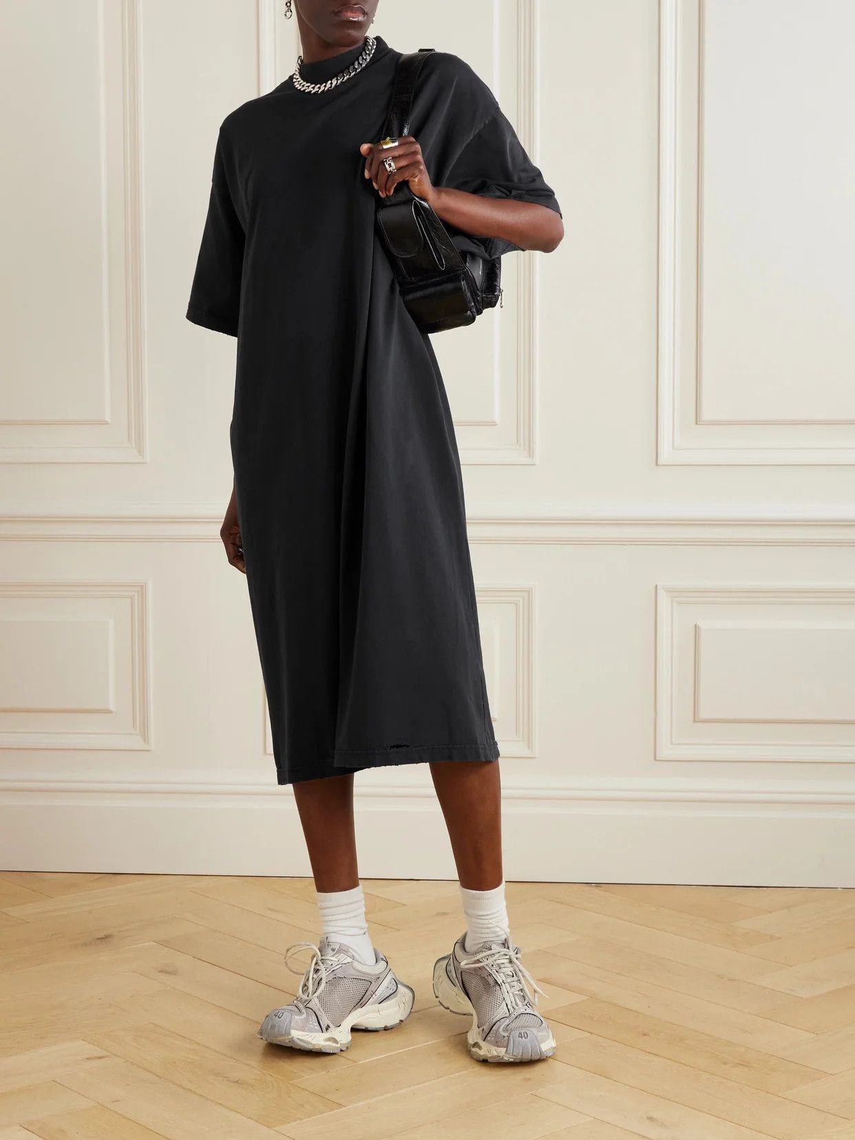 Balenciaga painted t-shirt dress faded black Size M / US 6-8 / IT 42-44 - 4 Thumbnail