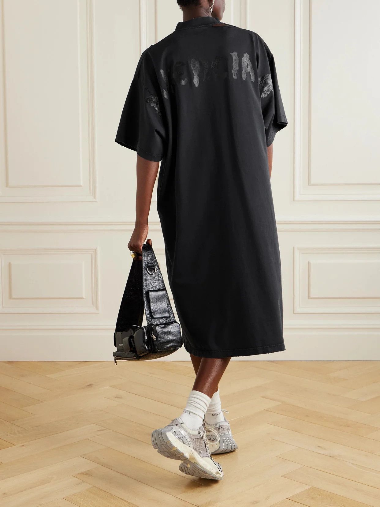 Balenciaga painted t-shirt dress faded black Size L / US 10 / IT 46 - 3 Thumbnail