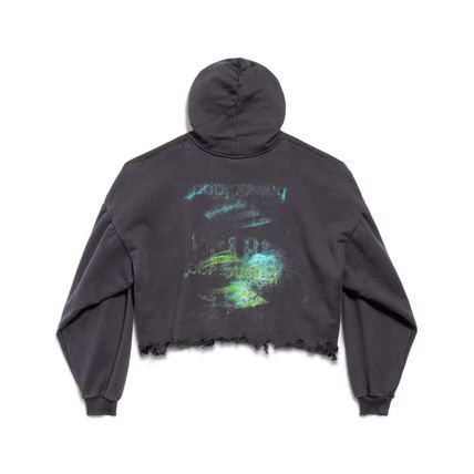 Balenciaga DIY imprint cropped hoodie black Size US XL / EU 56 / 4 - 2 Thumbnail