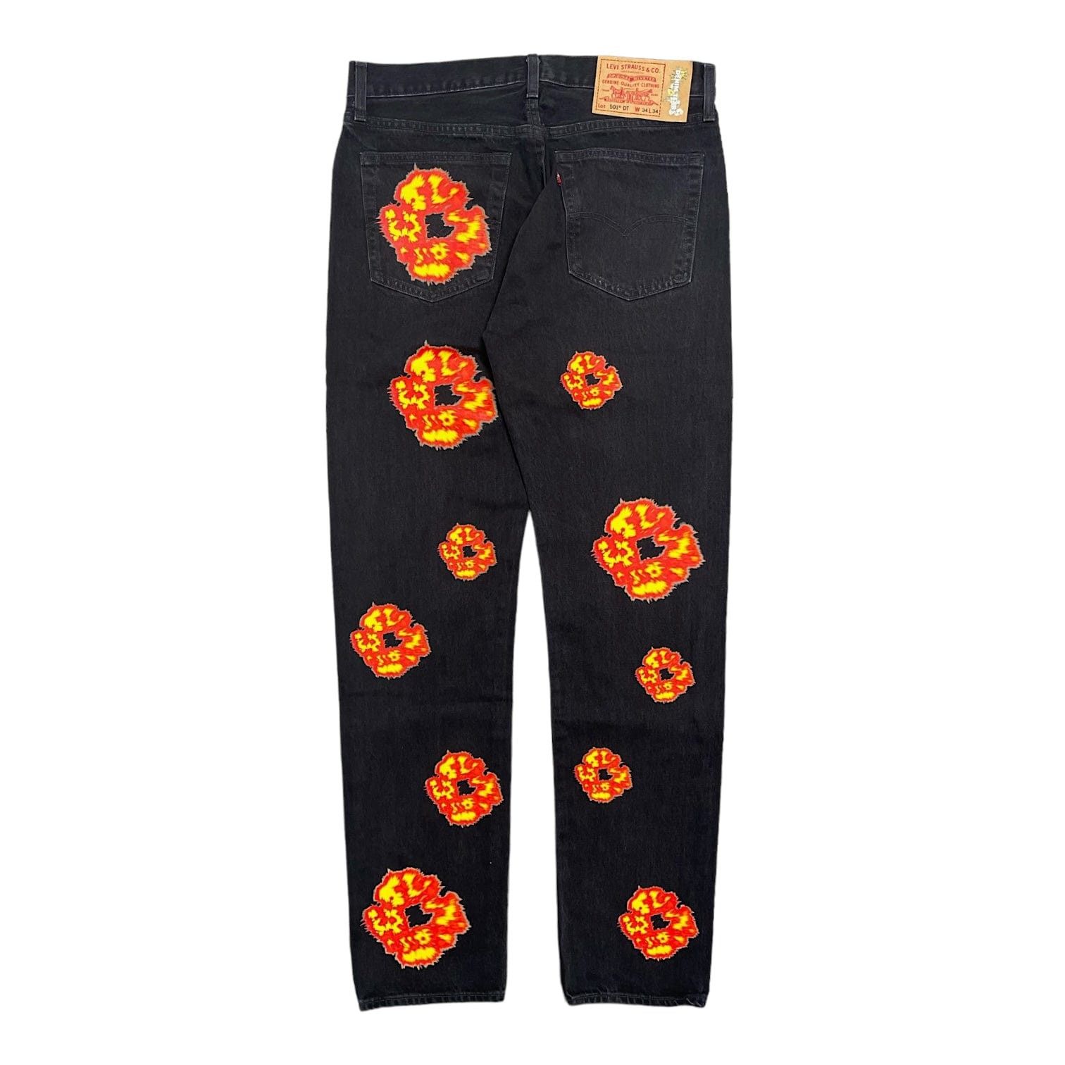 DENIM TEARS x Offset Levi’s 501 Cotton Wreath Logo Jeans Black Multi Size US 36 / EU 52 - 2 Thumbnail