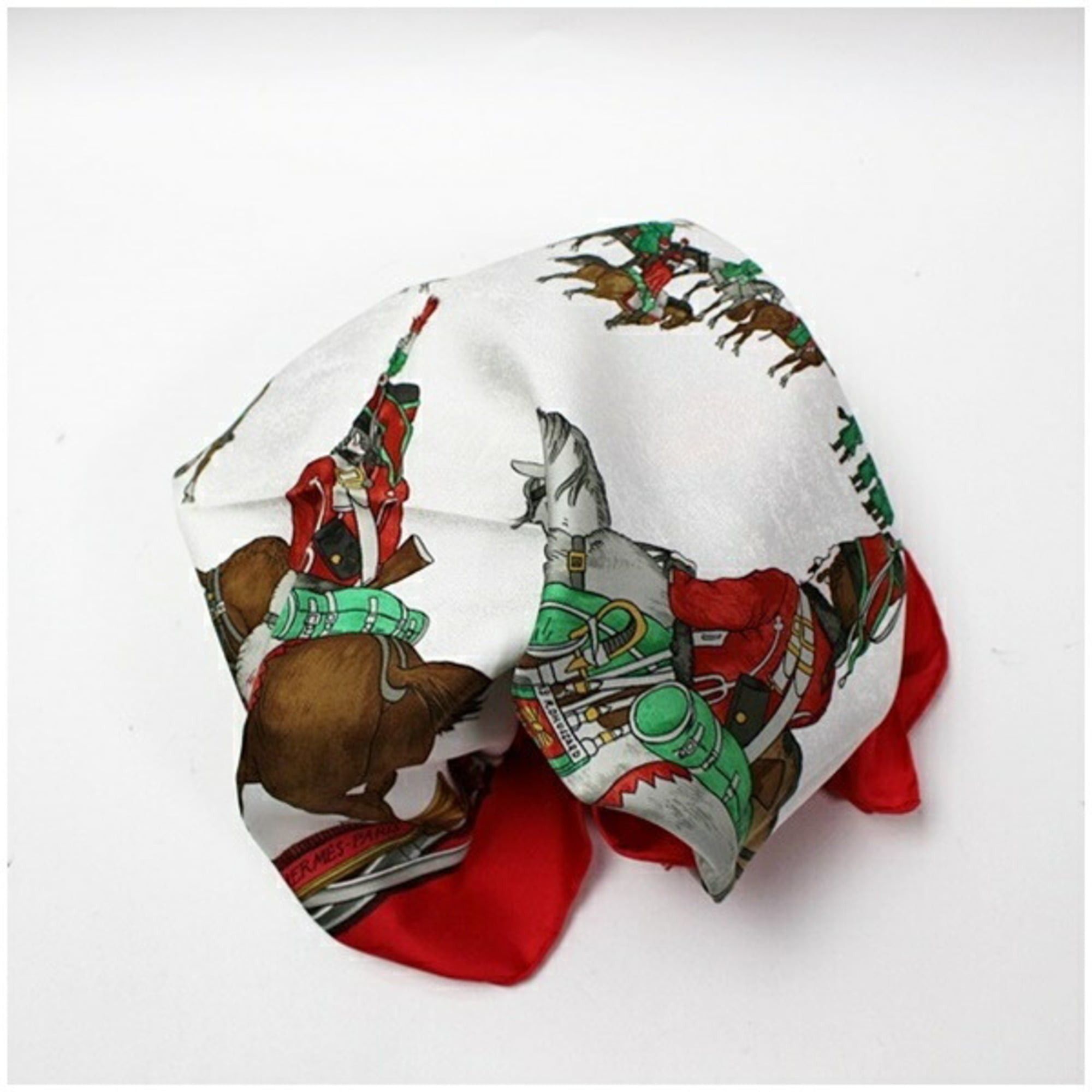 Hermes Unused Hermes silk scarf/muffler, Carre 90, MARINE ET CAVALERIE (Sea and Cavalry), for women. Size ONE SIZE - 8 Thumbnail