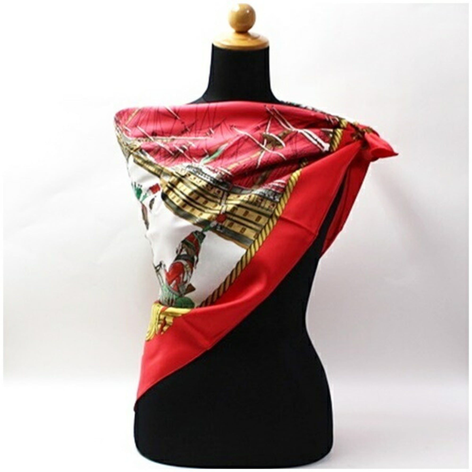 Hermes Unused Hermes silk scarf/muffler, Carre 90, MARINE ET CAVALERIE (Sea and Cavalry), for women. Size ONE SIZE - 3 Thumbnail