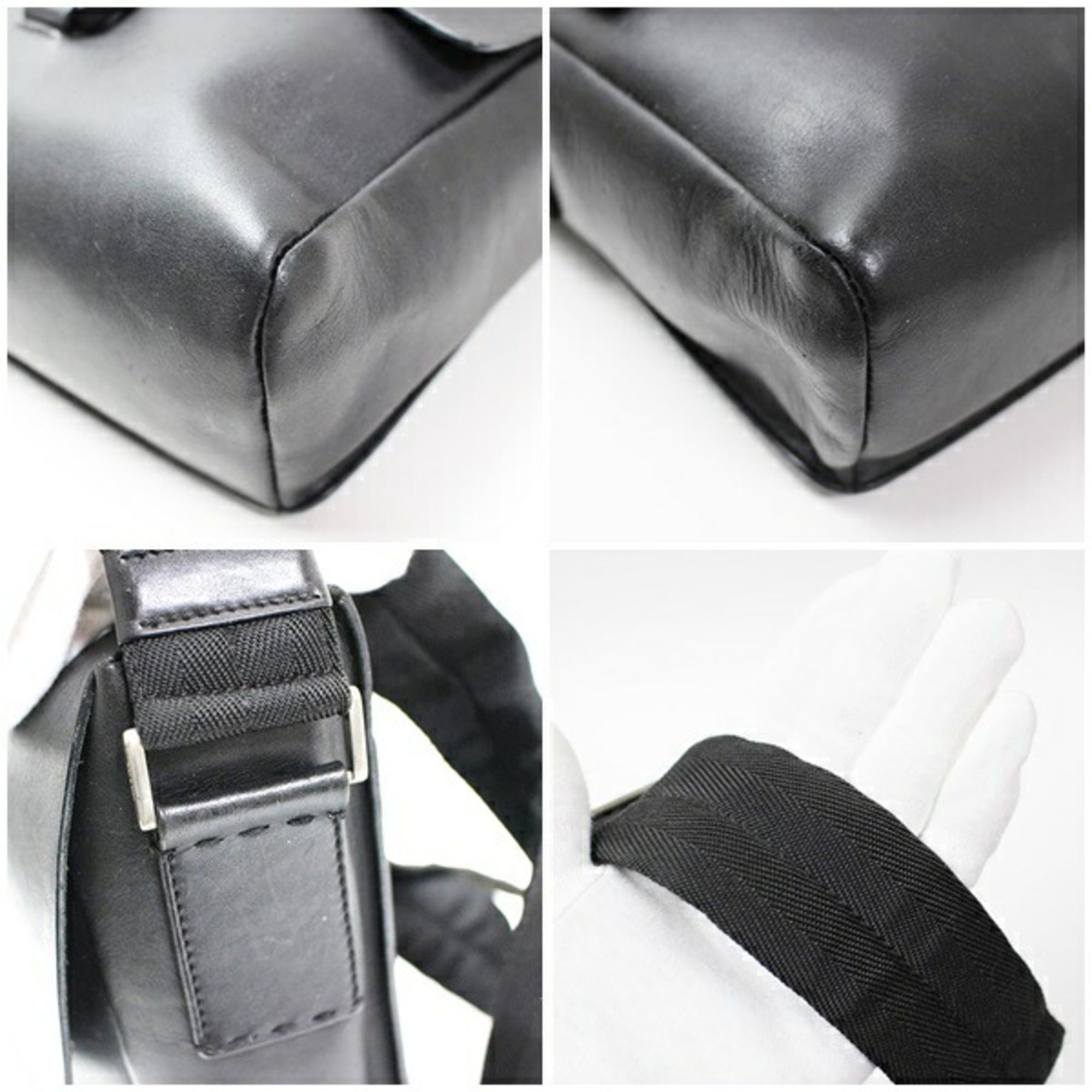 Prada Prada Leather Suede Bag Shoulder Black PRADA Men's Women's Size ONE SIZE - 6 Thumbnail