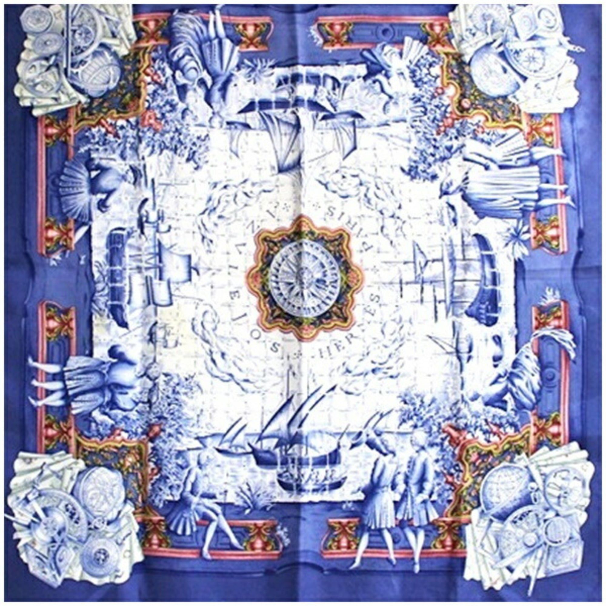 Hermes Hermes scarf/muffler, Carre 90, AZVLEJOS (azulejo pattern), for women. Size ONE SIZE - 2 Thumbnail