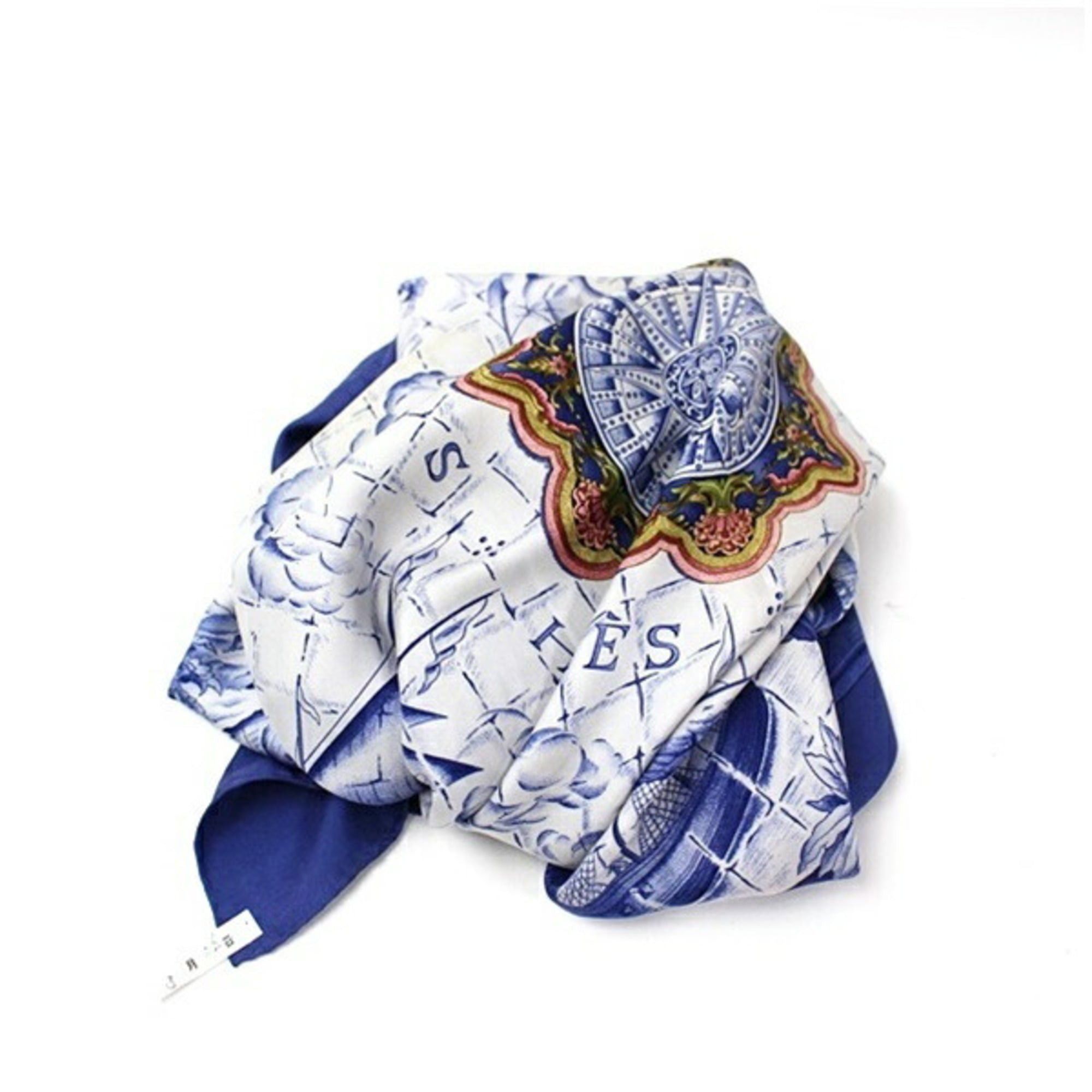 Hermes Hermes scarf/muffler, Carre 90, AZVLEJOS (azulejo pattern), for women. Size ONE SIZE - 7 Thumbnail
