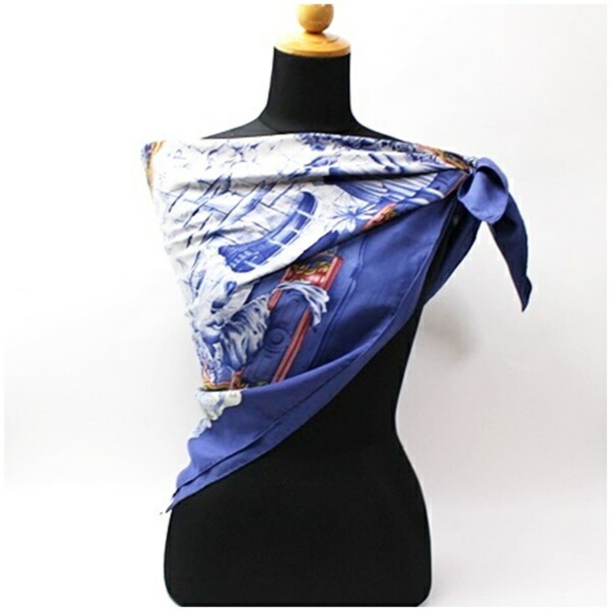 Hermes Hermes scarf/muffler, Carre 90, AZVLEJOS (azulejo pattern), for women. Size ONE SIZE - 3 Thumbnail