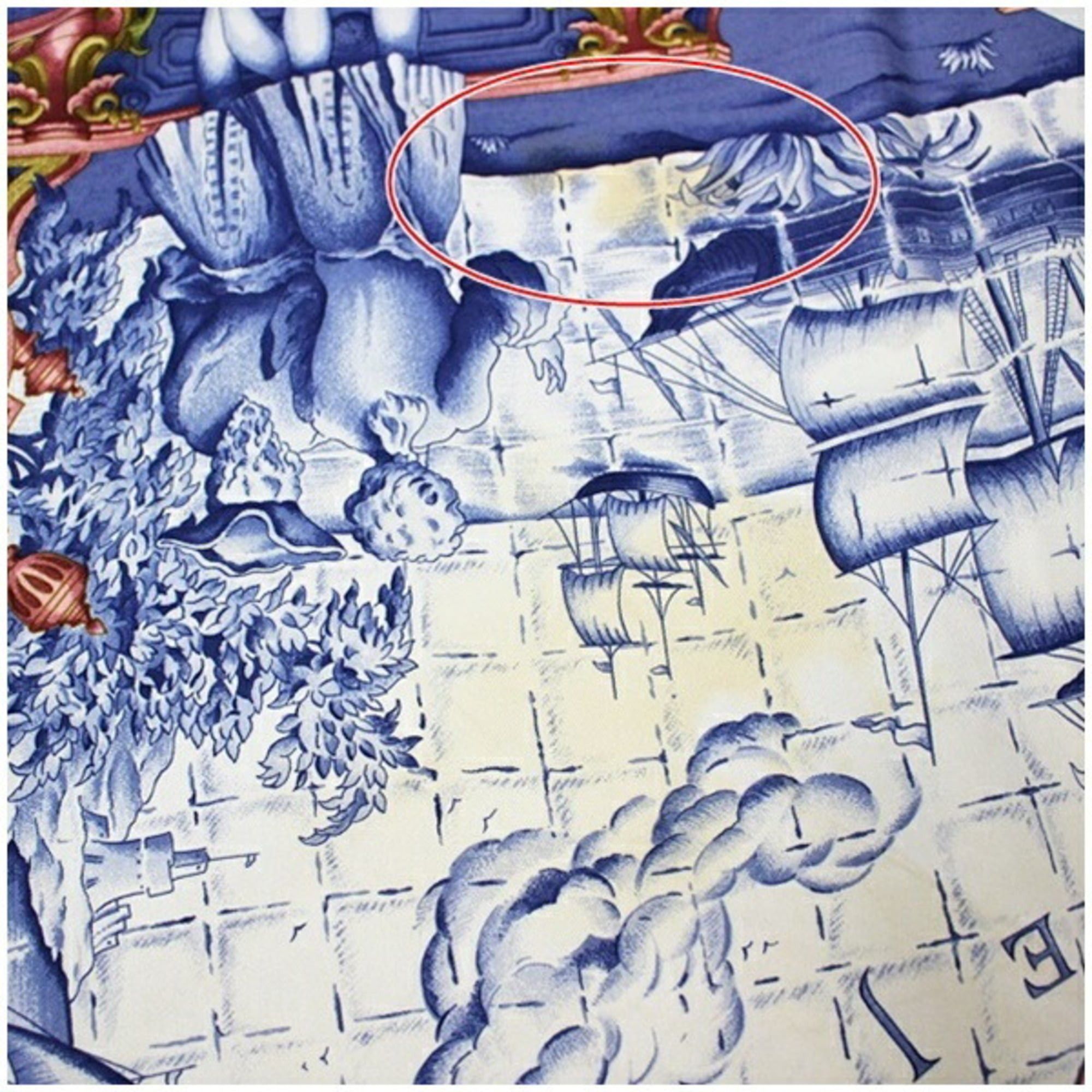 Hermes Hermes scarf/muffler, Carre 90, AZVLEJOS (azulejo pattern), for women. Size ONE SIZE - 6 Thumbnail