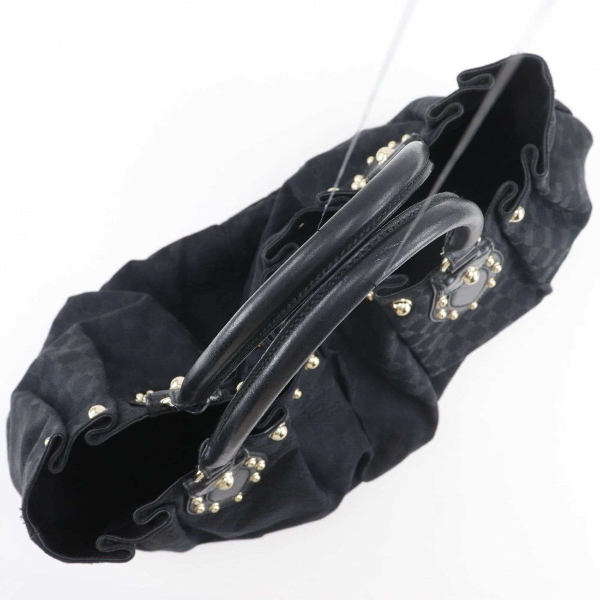 Gucci Gucci Studded Tote Bag 203626 GG Canvas Black A4 Studs Women's Size ONE SIZE - 5 Thumbnail