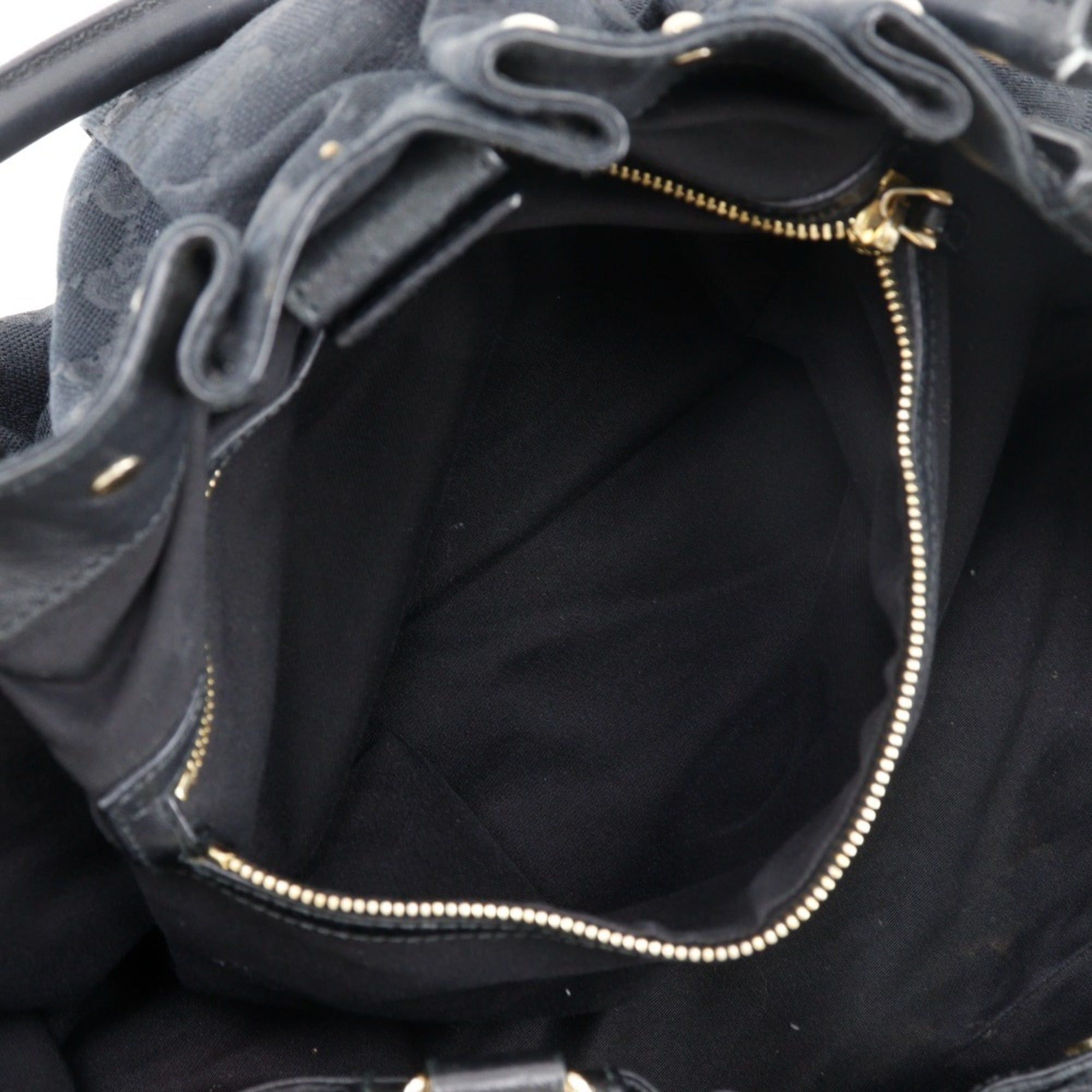 Gucci Gucci Studded Tote Bag 203626 GG Canvas Black A4 Studs Women's Size ONE SIZE - 7 Thumbnail