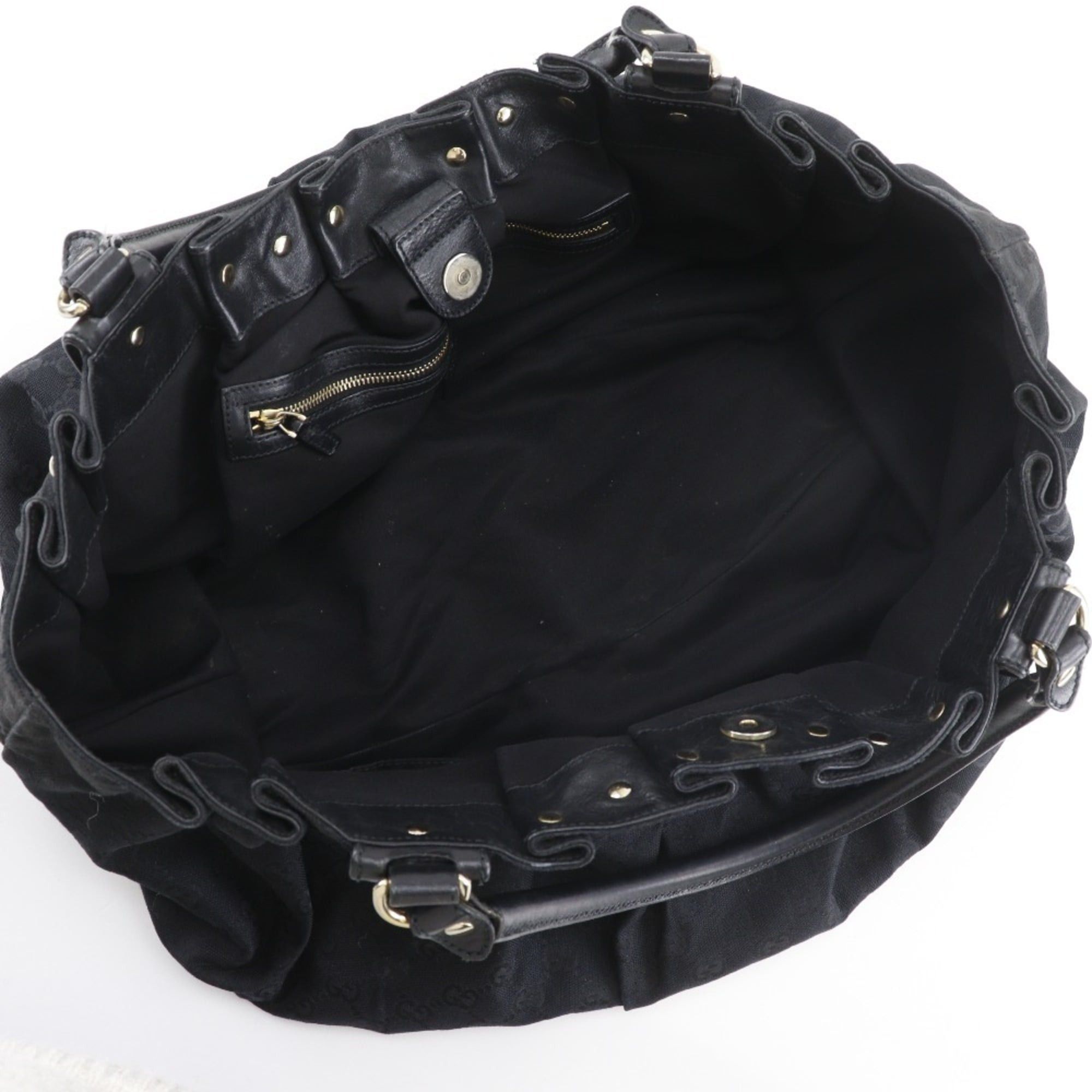 Gucci Gucci Studded Tote Bag 203626 GG Canvas Black A4 Studs Women's Size ONE SIZE - 6 Thumbnail