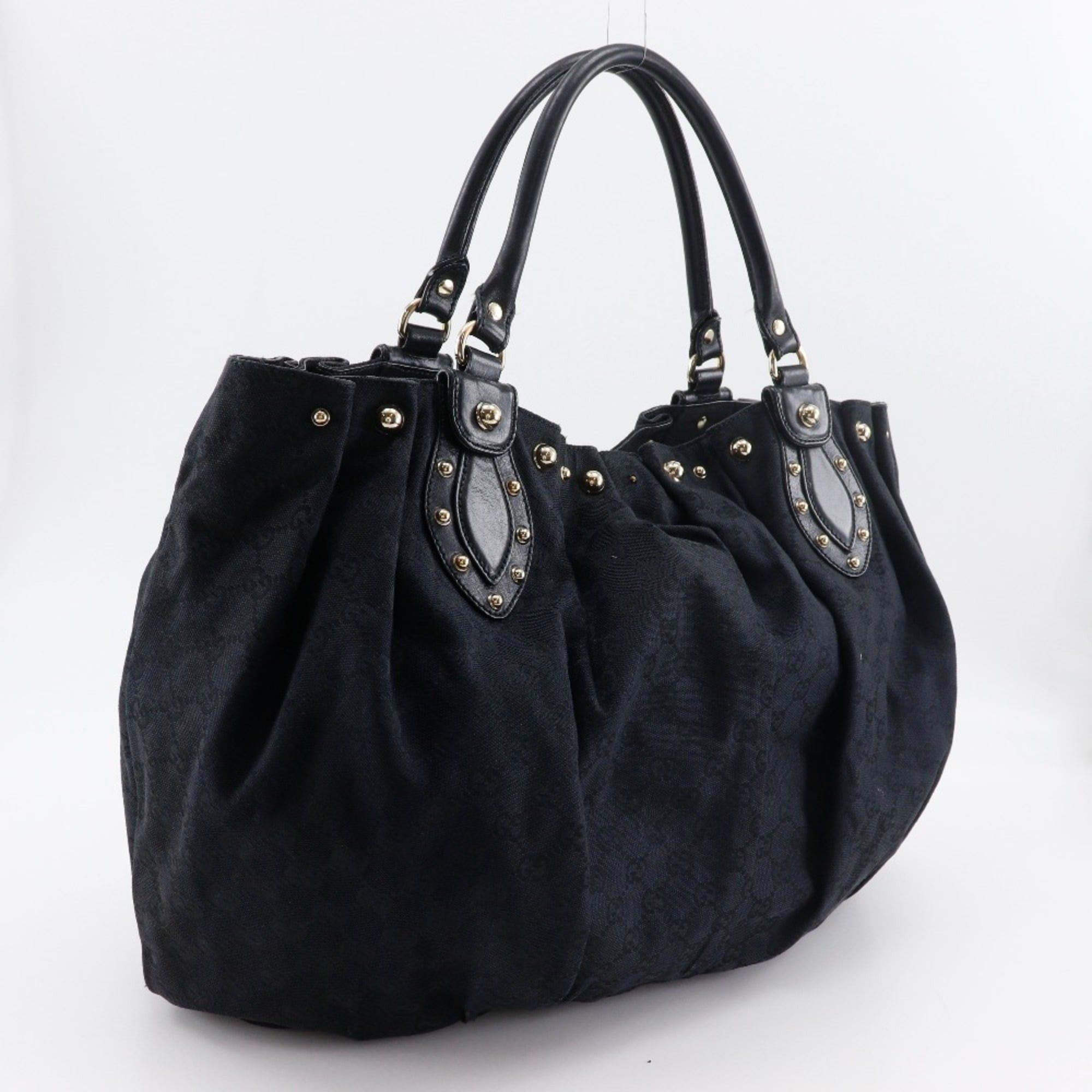 Gucci Gucci Studded Tote Bag 203626 GG Canvas Black A4 Studs Women's Size ONE SIZE - 3 Thumbnail